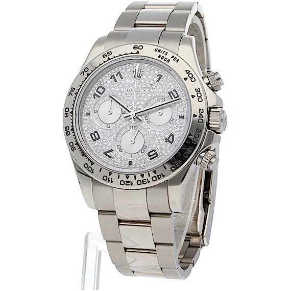 Rolex Daytona white gold pave dial 116509 Rolex Daytona white gold pave dial 116509