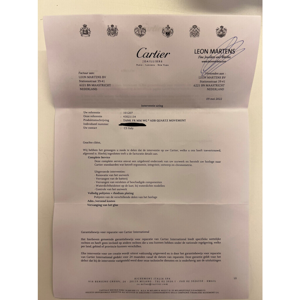 Cartier Tank 2404