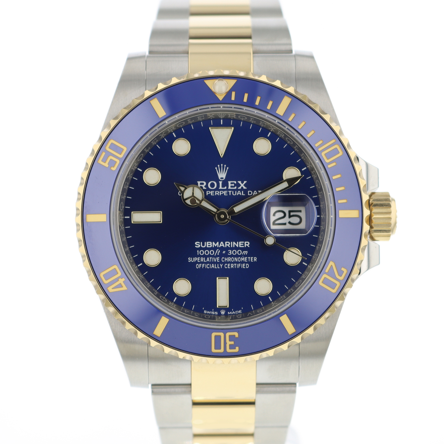 Rolex discount goud blauw