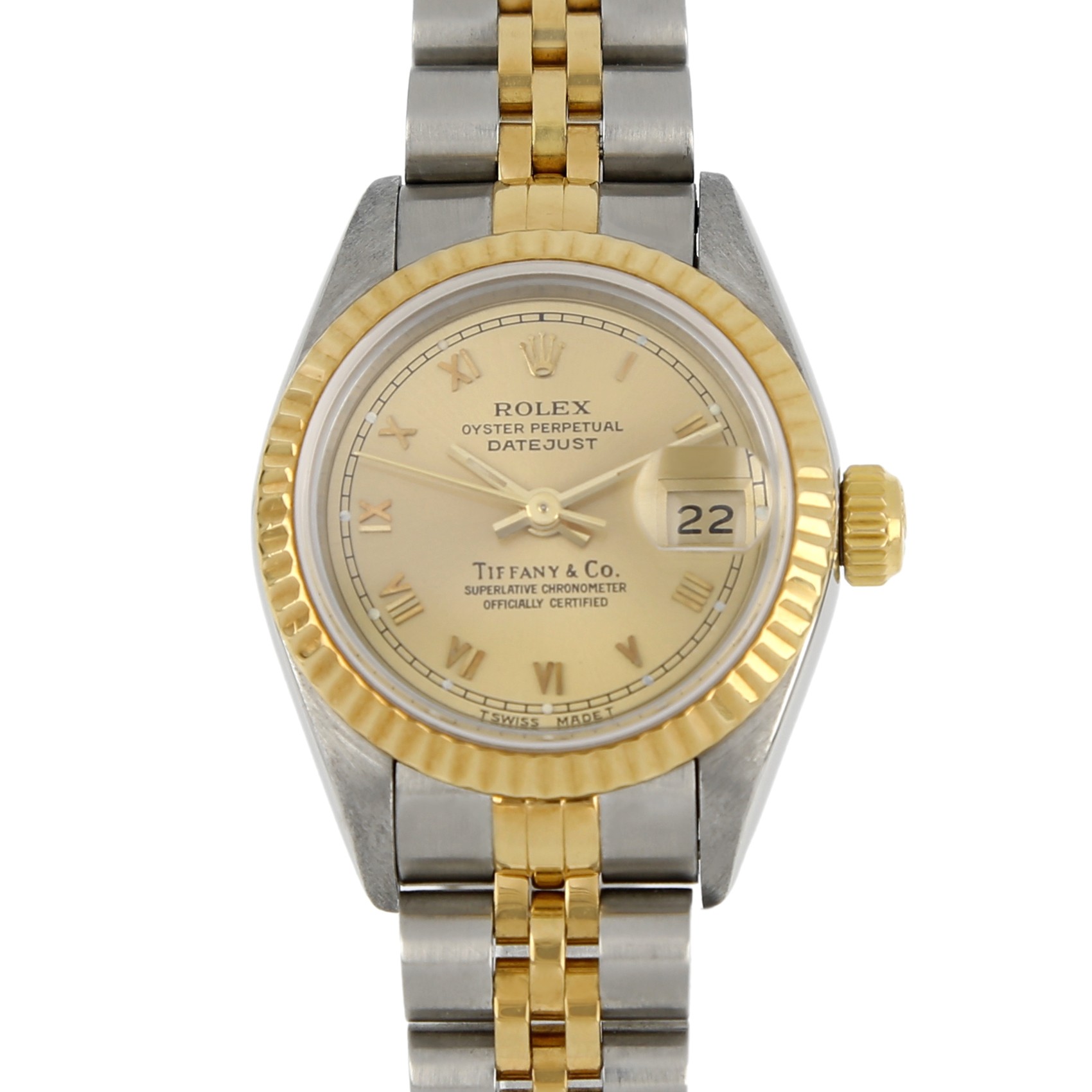 Tiffany & Co. アナログ腕時計 シルバー/ゴールド Rolex Date Just Tiffany 69173 in Stainless Steel Gold | CHRONEXT