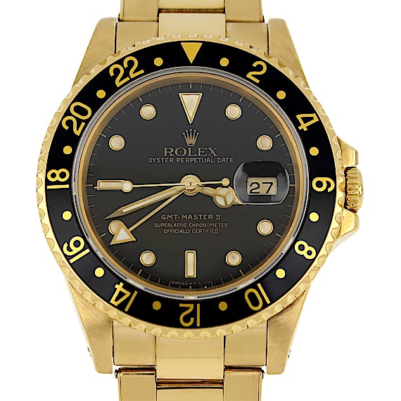 Or Jaune Montre Gmt Master Rolex GMT-Master II En Or Jaune 18 Ct