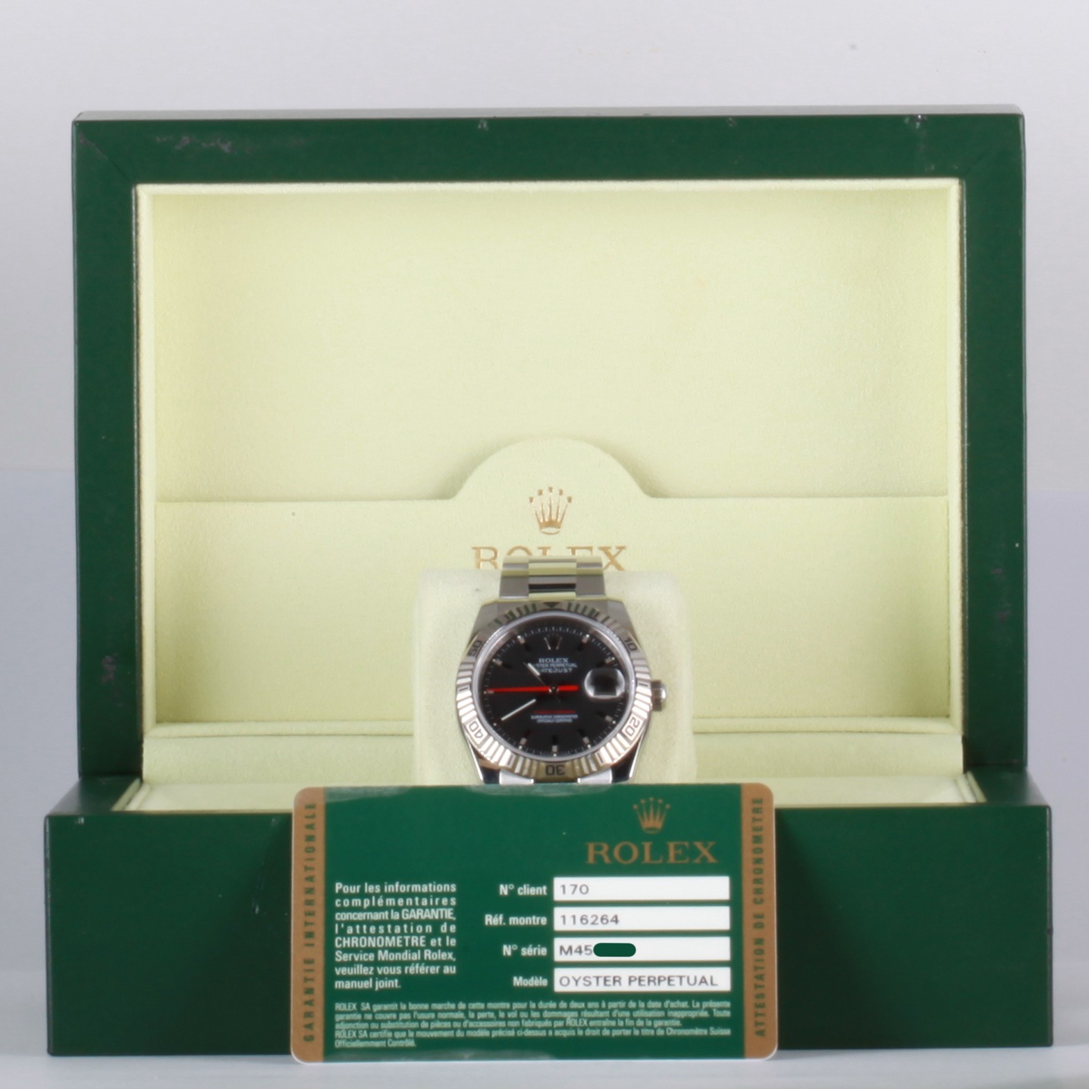 Rolex Date Just Turn O Graph 116264