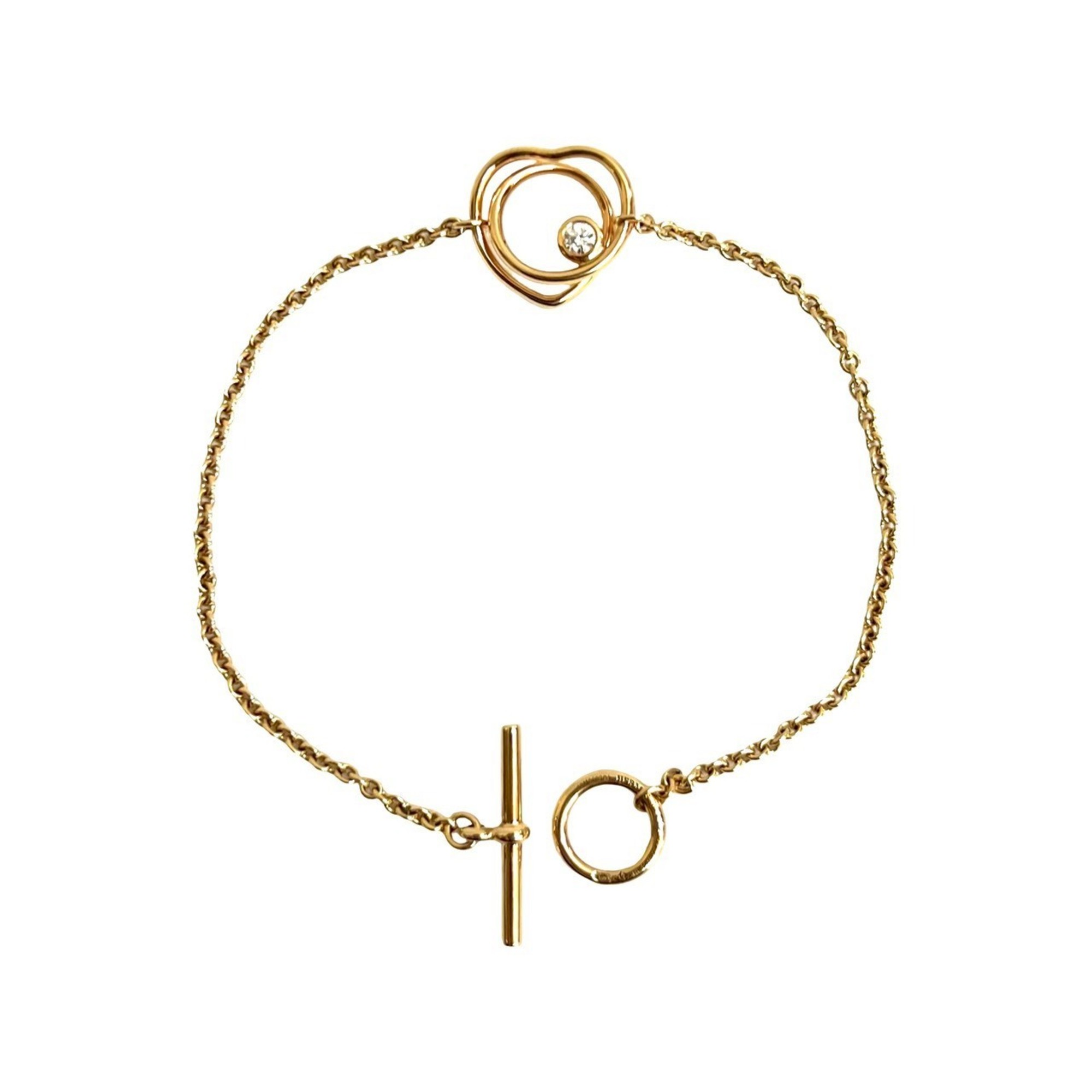 Hermès Vertige Cool 18K Pink Gold Diamond Chain Brac RN0000012