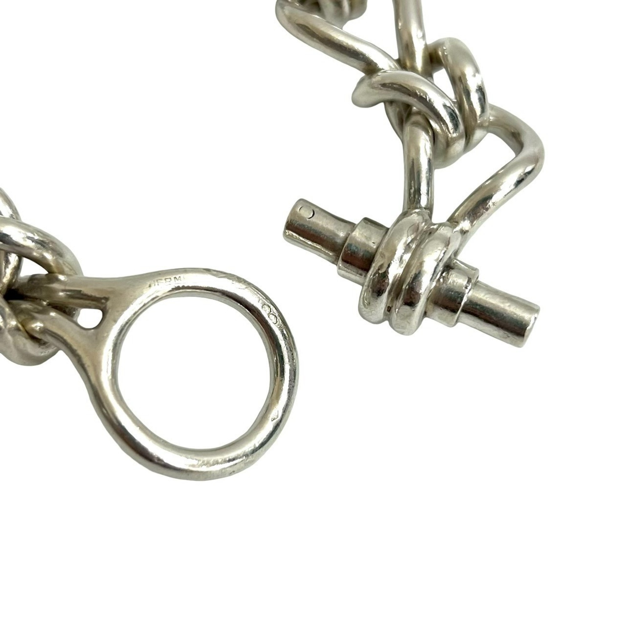 Hermès 925 Sterling Silver Bracelet Chain Bangle RN0000184