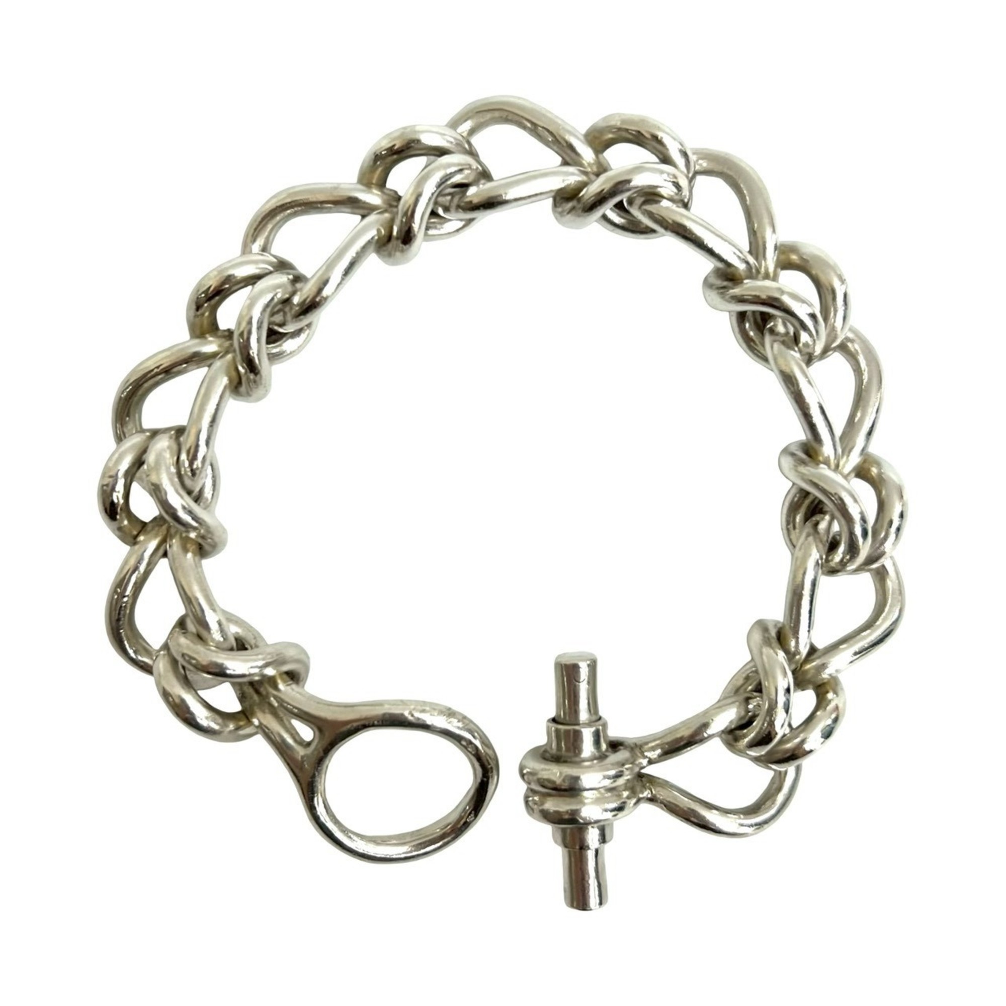 Hermès 925 Sterling Silver Bracelet Chain Bangle RN0000184