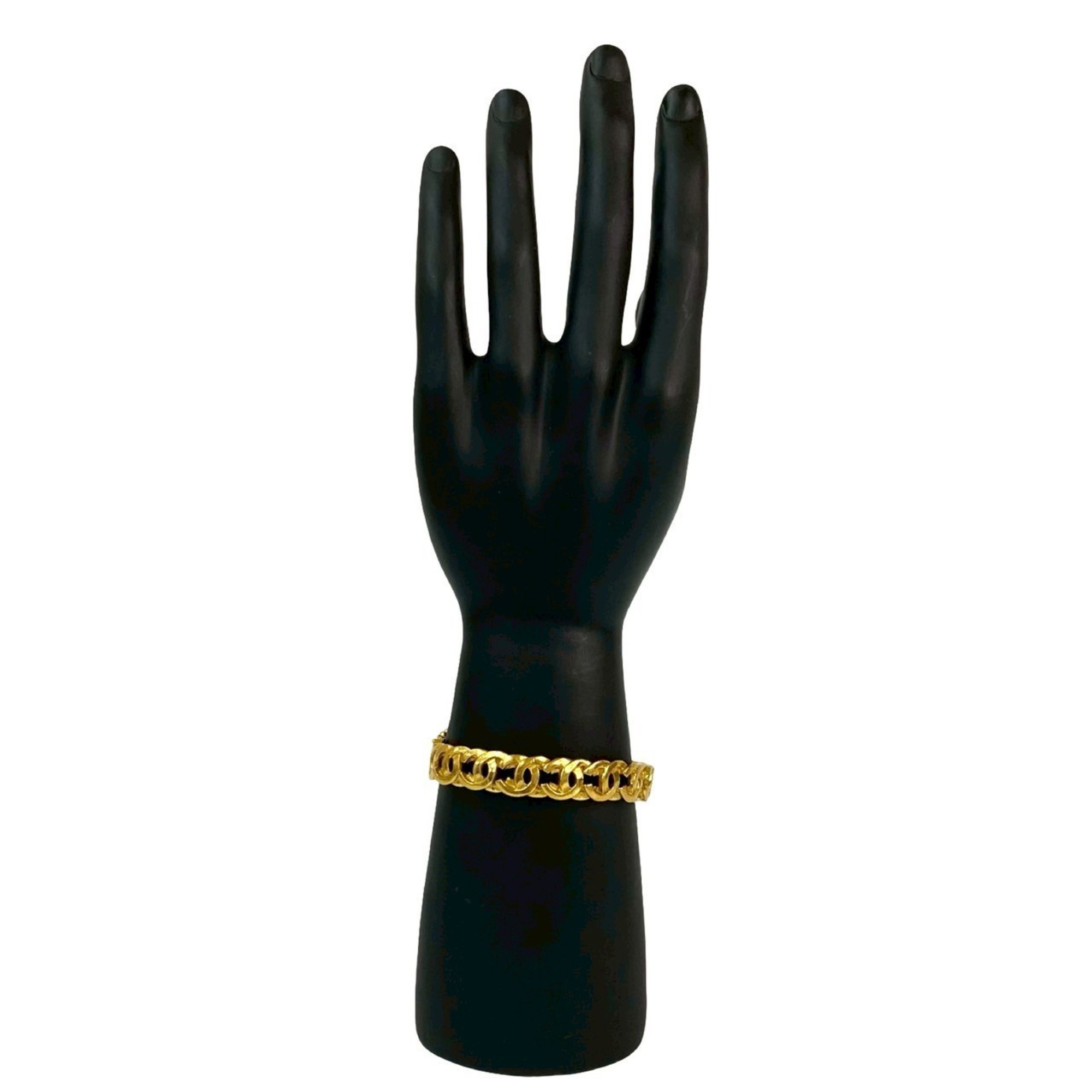 Chanel Coco Mark GP Bracelet Bangle Gold 614-7 RN0000268