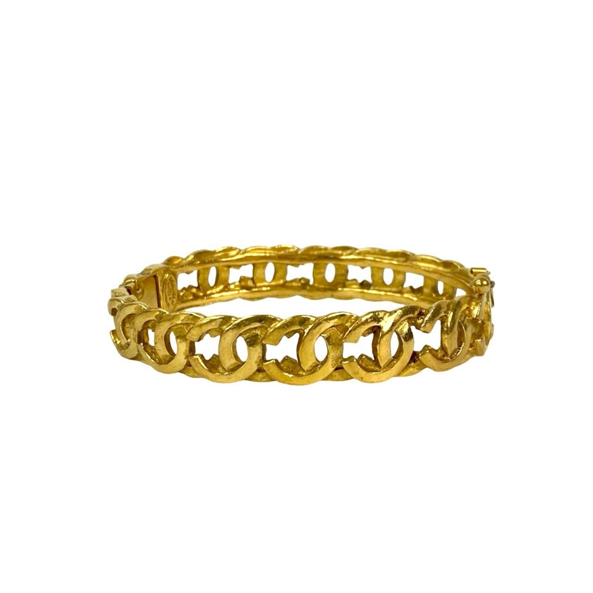 Chanel Coco Mark GP Bracelet Bangle Gold 614-7 RN0000268