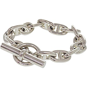 Hermès Chaine d'Ancre MM 15-link Sterling Silver Br RN0000298 Hermès Chaine d'Ancre MM 15-link Sterling Silver Br RN0000298