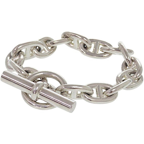 Hermès Chaine d'Ancre MM 15-link Sterling Silver Br RN0000298 Hermès Chaine d'Ancre MM 15-link Sterling Silver Br RN0000298