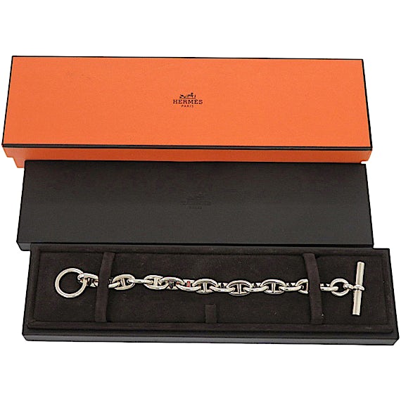 Hermès Chaine d'Ancre MM 15-link Sterling Silver Br RN0000298 Hermès Chaine d'Ancre MM 15-link Sterling Silver Br RN0000298