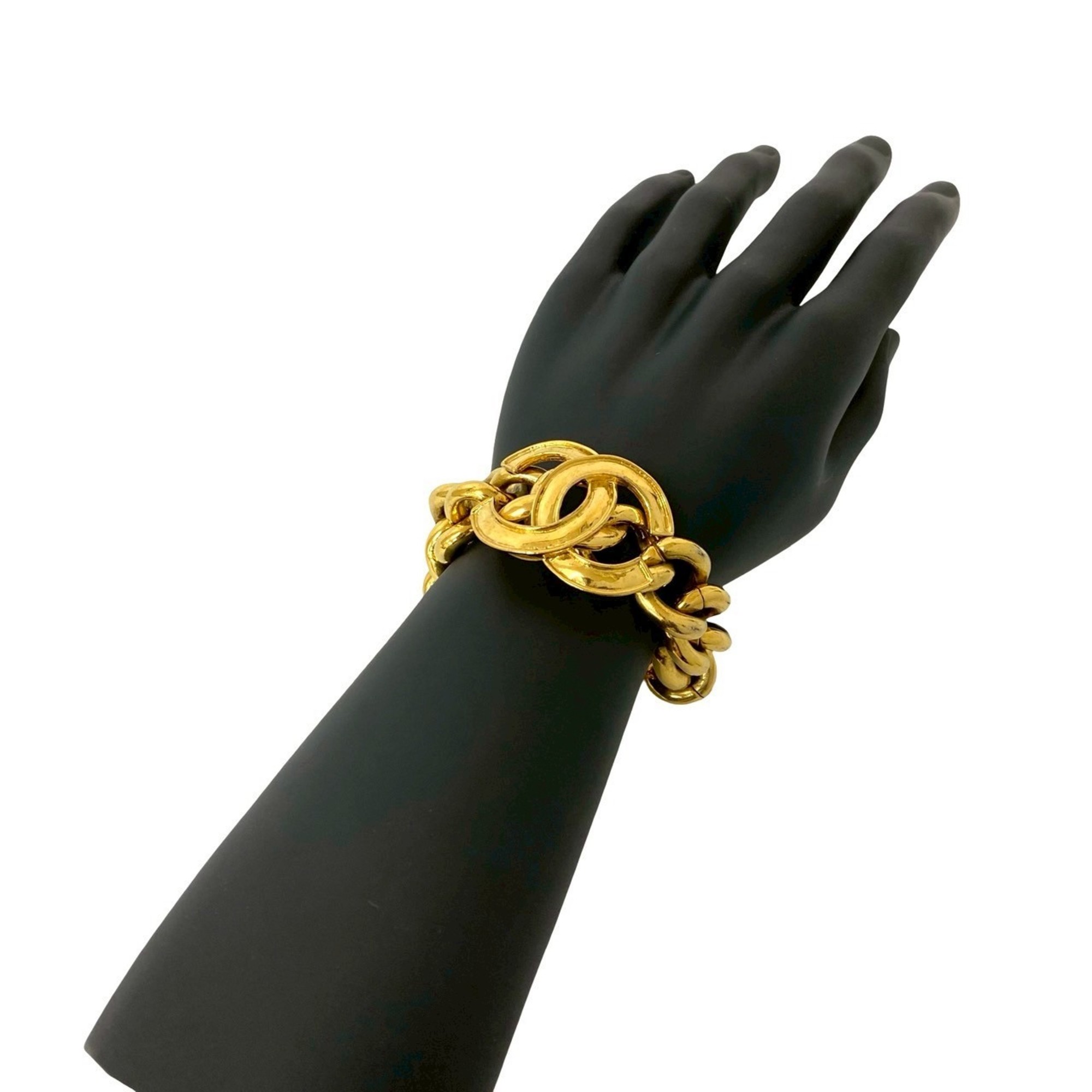 Chanel Coco Mark Motif GP Chain Bracelet Bangle RN0000314