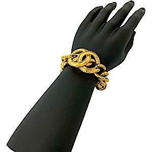 Chanel Coco Mark Motif GP Chain Bracelet Bangle RN0000314 Chanel Coco Mark Motif GP Chain Bracelet Bangle RN0000314