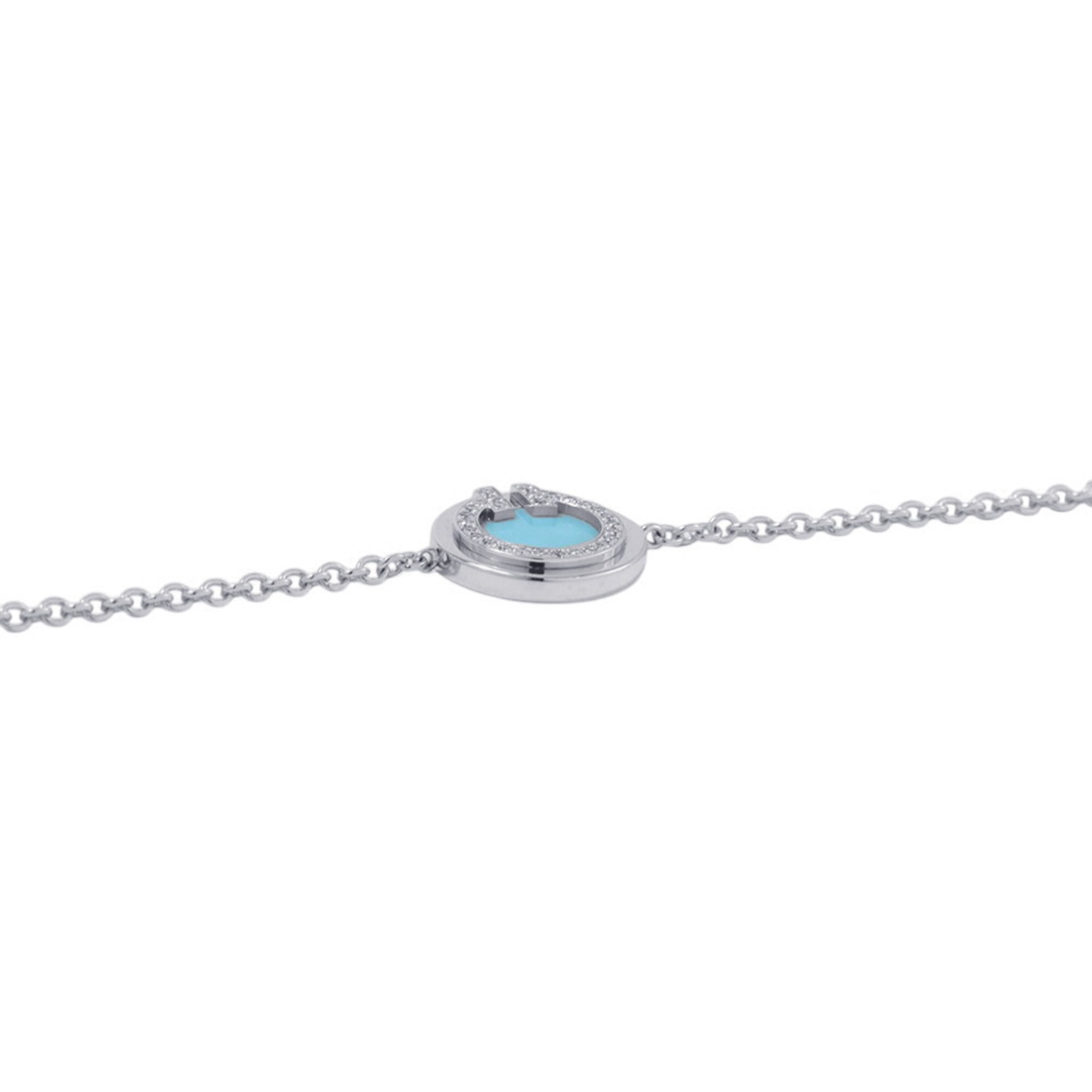 Tiffany T Two Circle Diamond and Turquoise Bracelet RN0000441