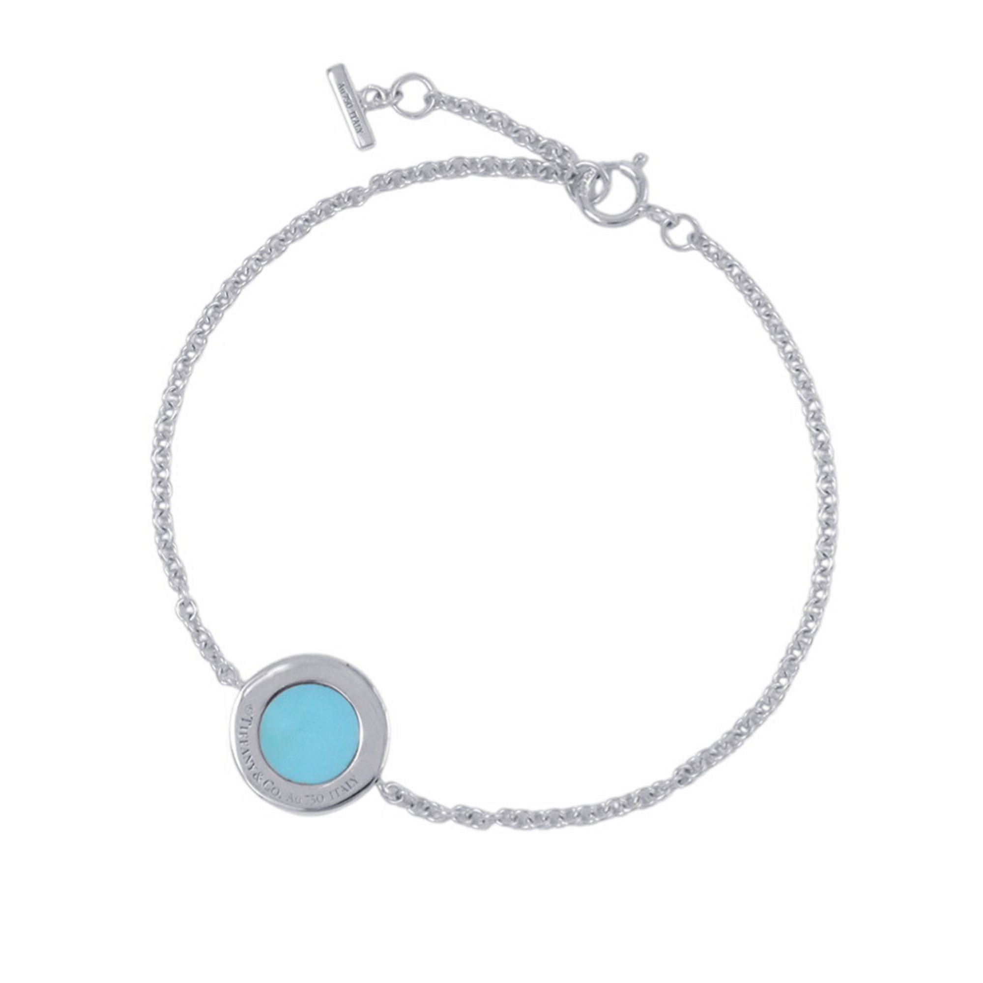 Tiffany T Two Circle Diamond and Turquoise Bracelet RN0000441