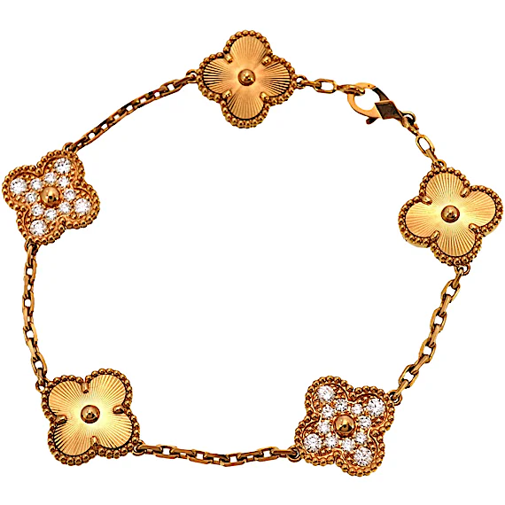 Van Cleef & Arpels Alhambra Guilloched Bracelet RN0000454 Van Cleef & Arpels Alhambra Guilloched Bracelet RN0000454