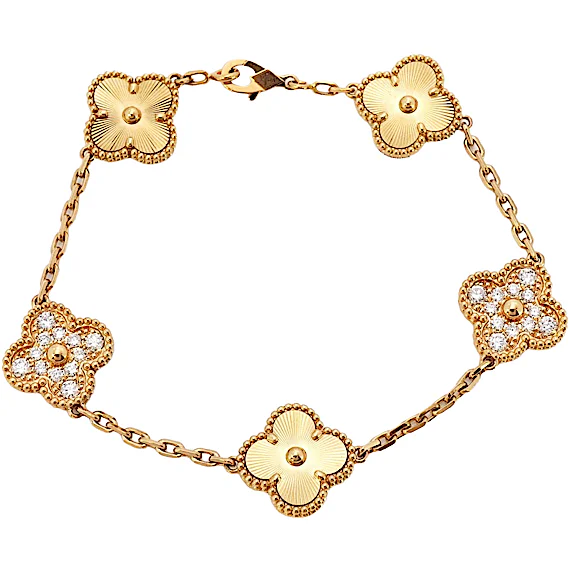 Van Cleef & Arpels Alhambra Guilloched Bracelet RN0000454 Van Cleef & Arpels Alhambra Guilloched Bracelet RN0000454