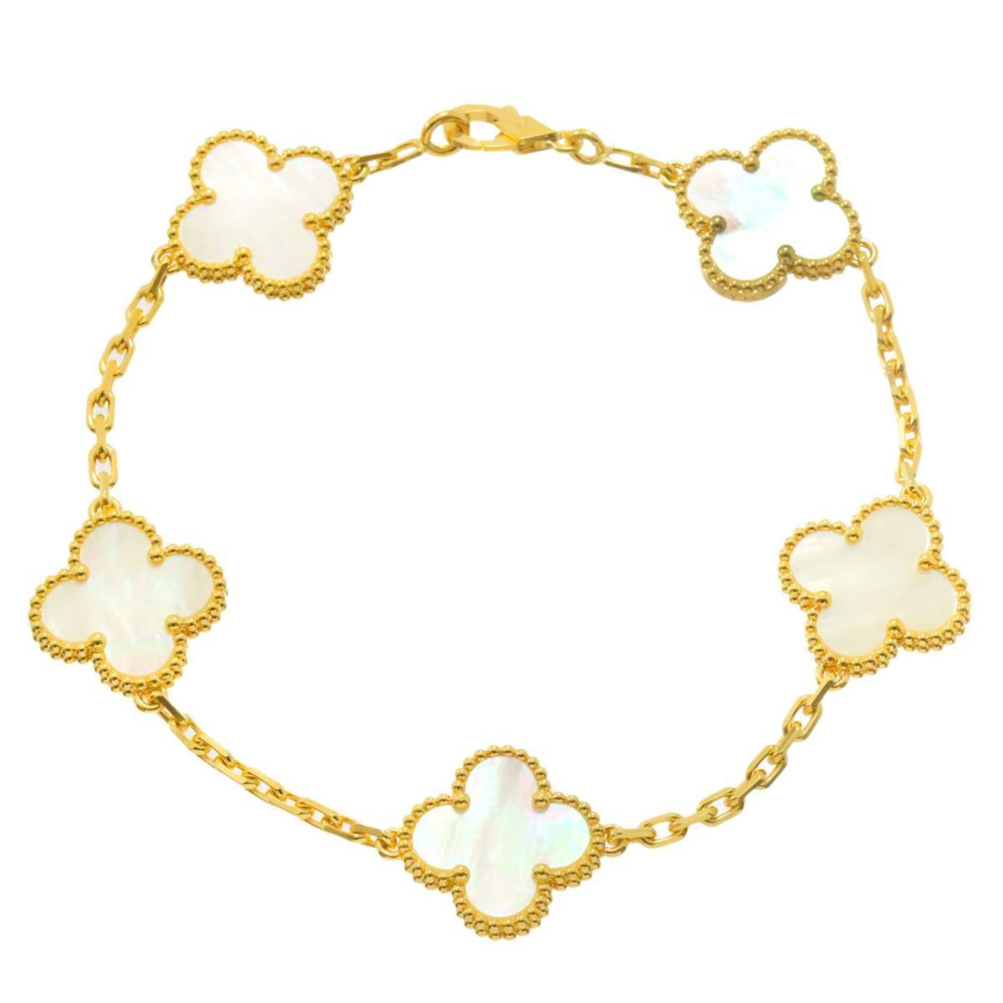 Van Cleef & Arpels Alhambra Shell 5P Bracelet RN0000615