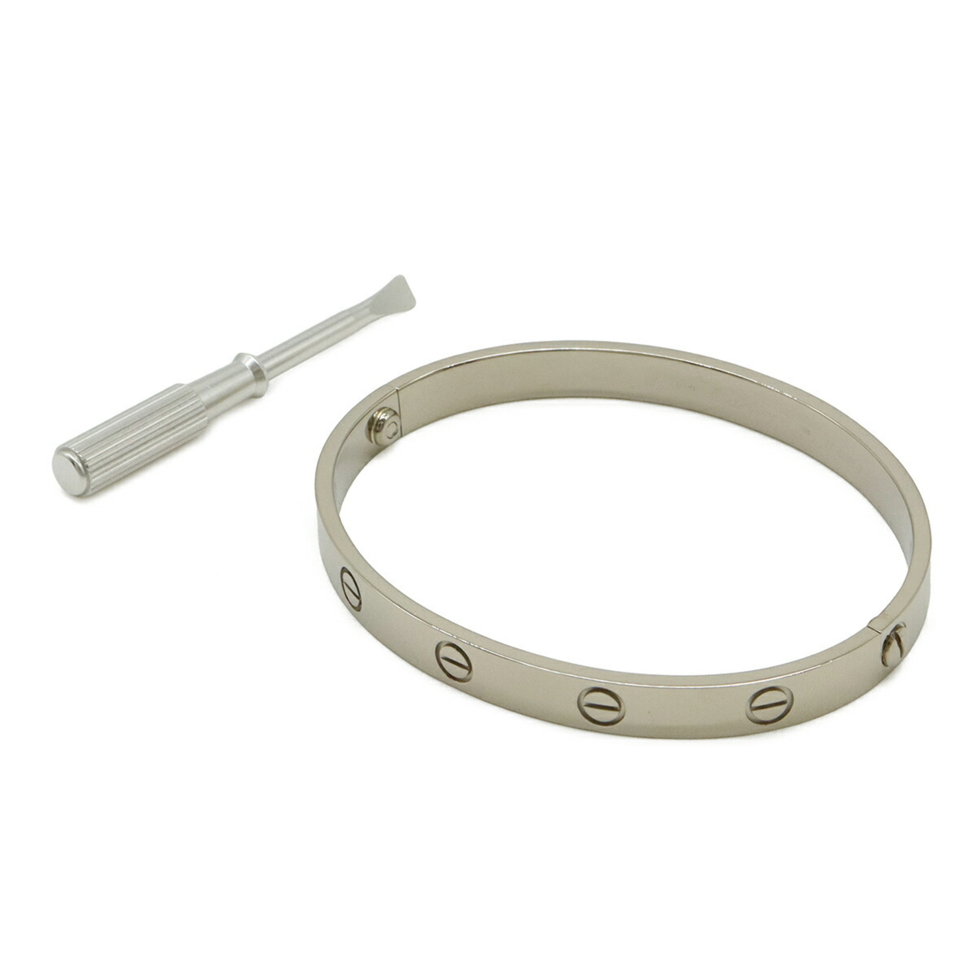 Cartier LOVE Bracelet Bangle 18KWG 750WG White Gold RN0000694