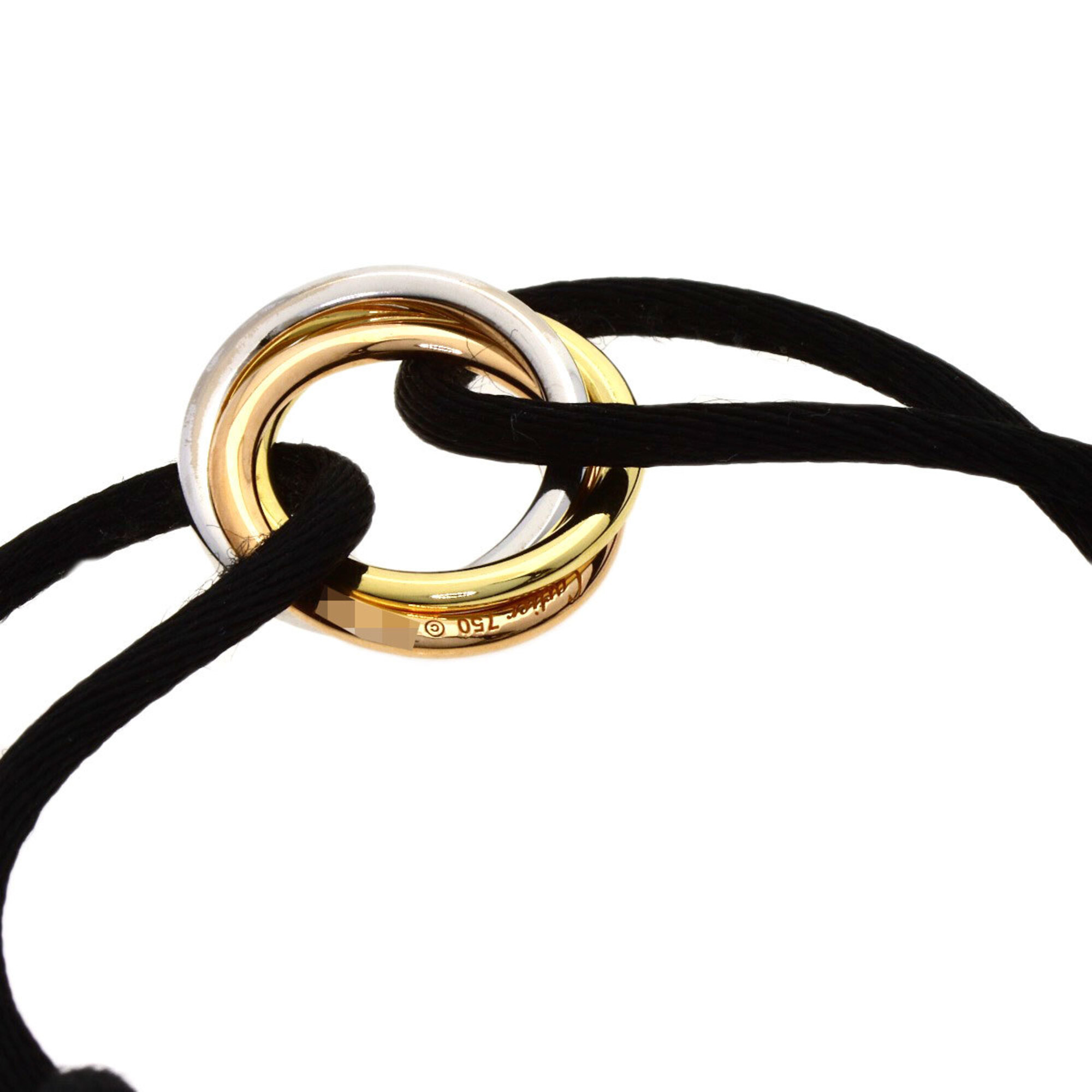 Cartier Trinity Diamond Black Cord Bracelet RN0000833
