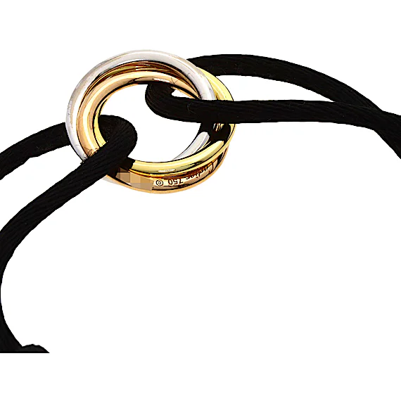 Cartier Trinity Diamond Black Cord Bracelet RN0000833 Cartier Trinity Diamond Black Cord Bracelet RN0000833