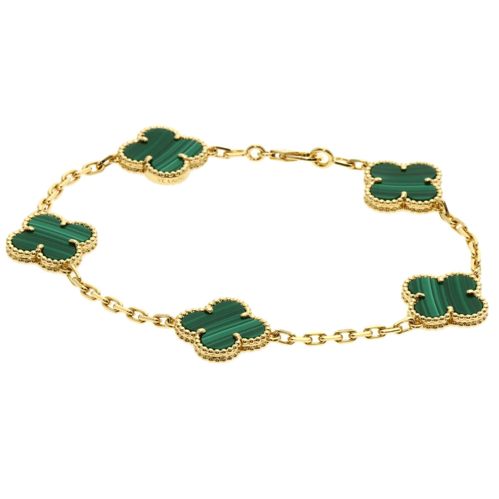 Van Cleef & Arpels Vintage Alhambra 5-Motif Malachite Bracelet RN0000840