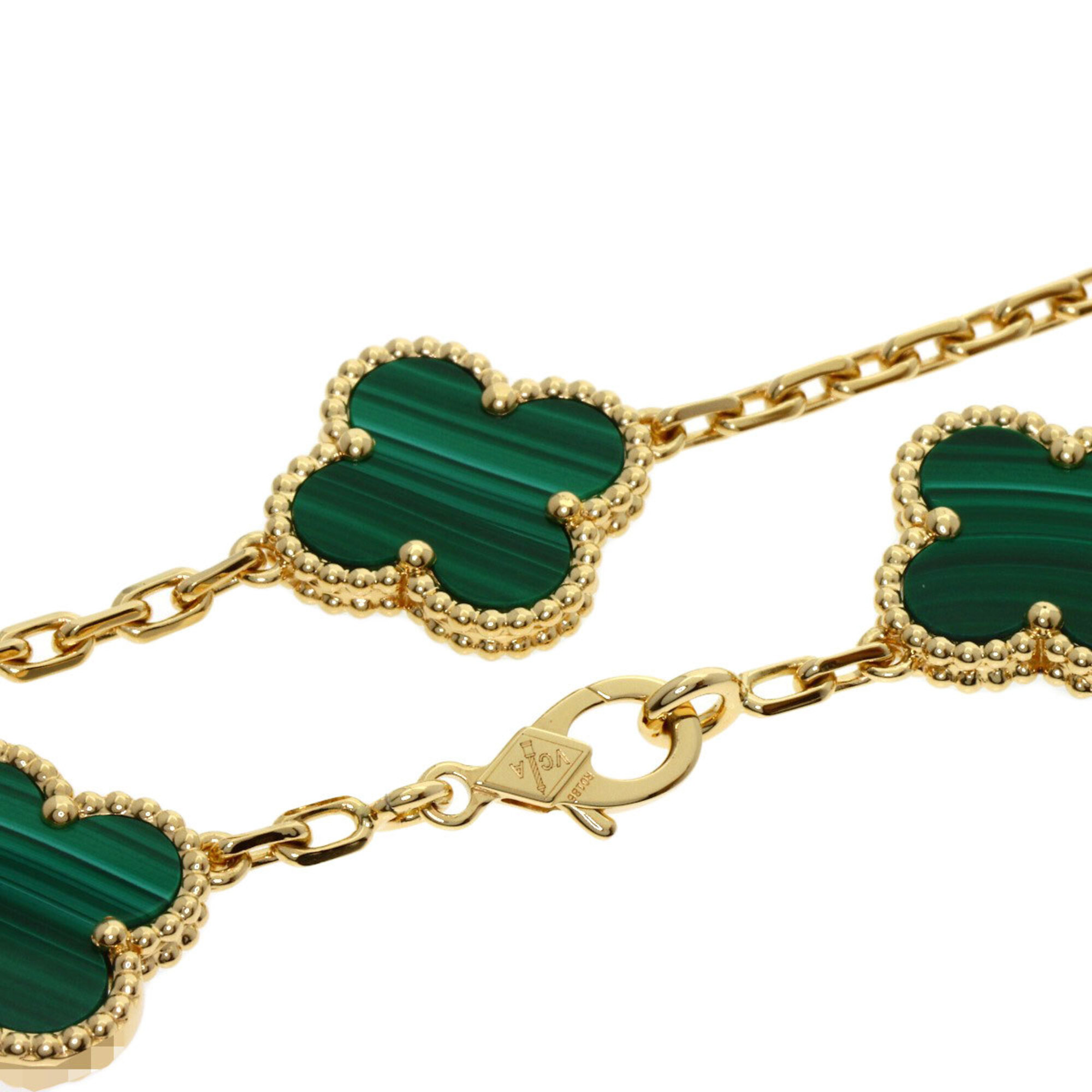 Van Cleef & Arpels Vintage Alhambra 5-Motif Malachite Bracelet RN0000840