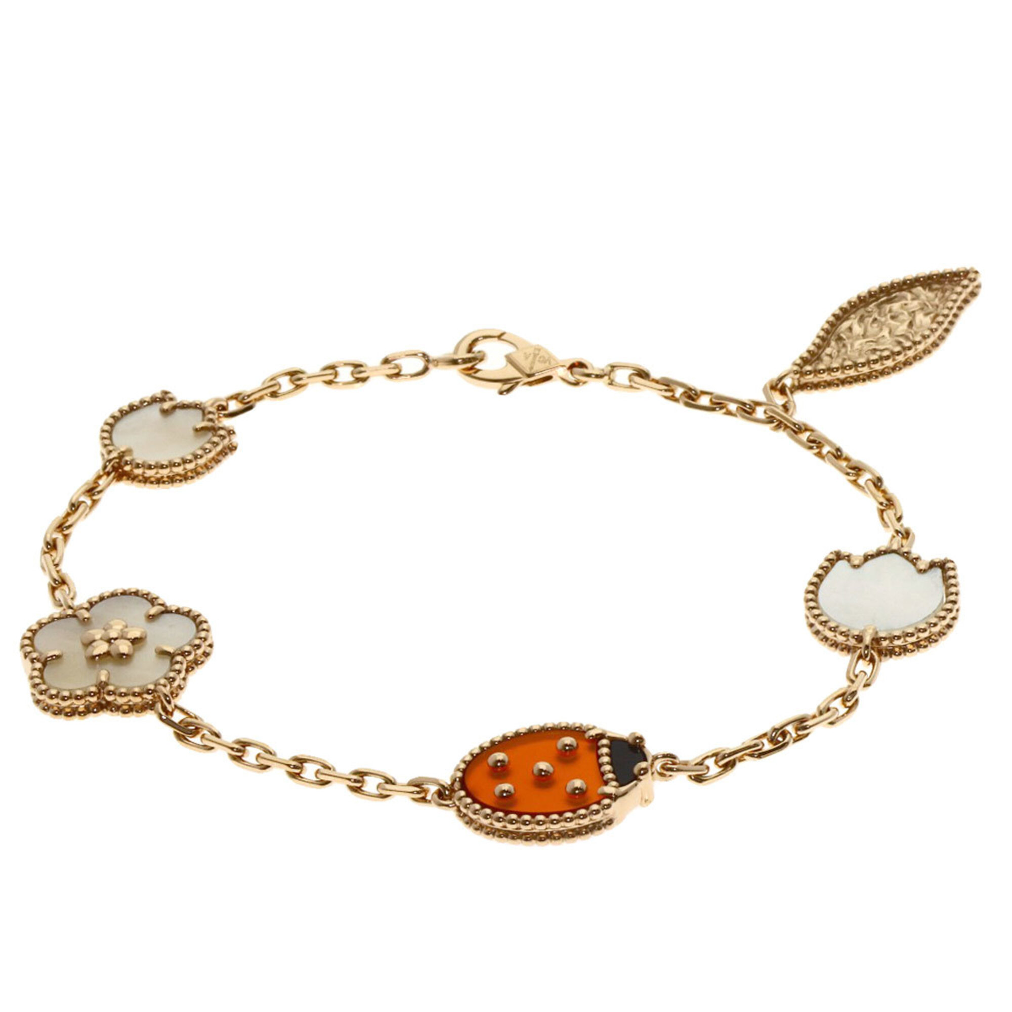 Van Cleef & Arpels Lucky Spring Onyx Carnelian Shell Bracelet RN0000865