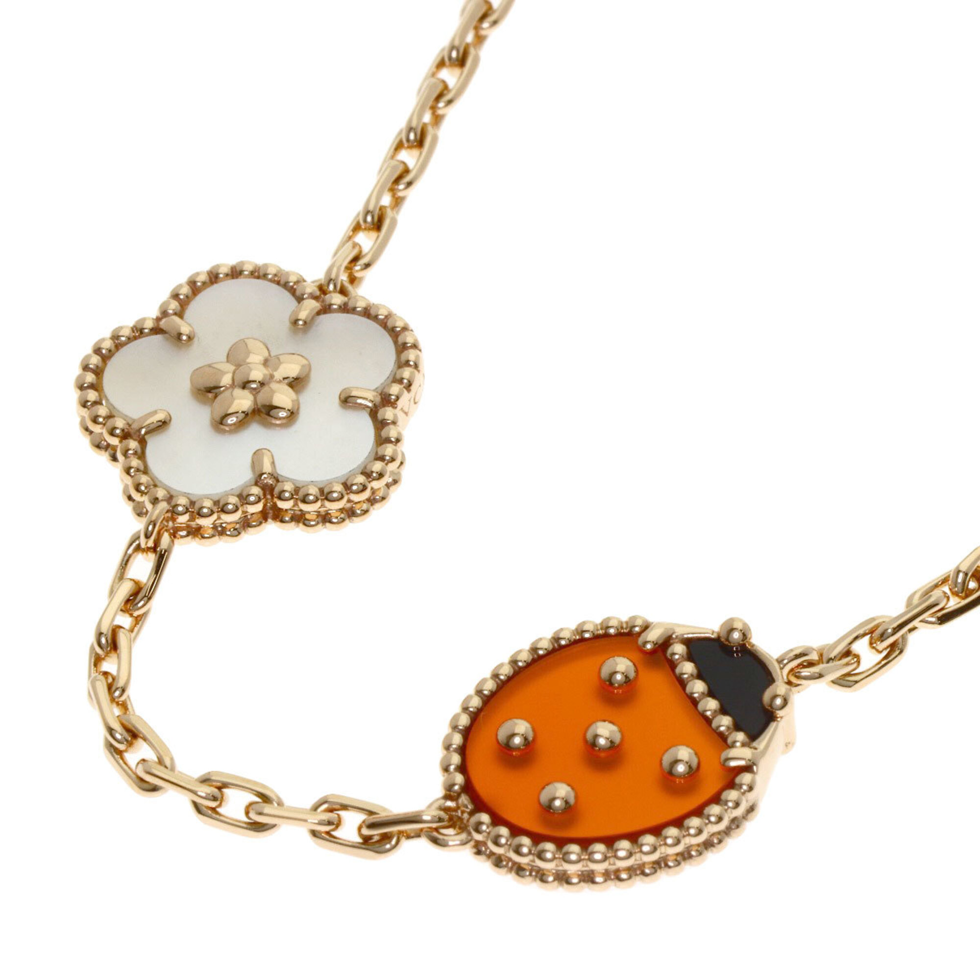 Van Cleef & Arpels Lucky Spring Onyx Carnelian Shell Bracelet RN0000865