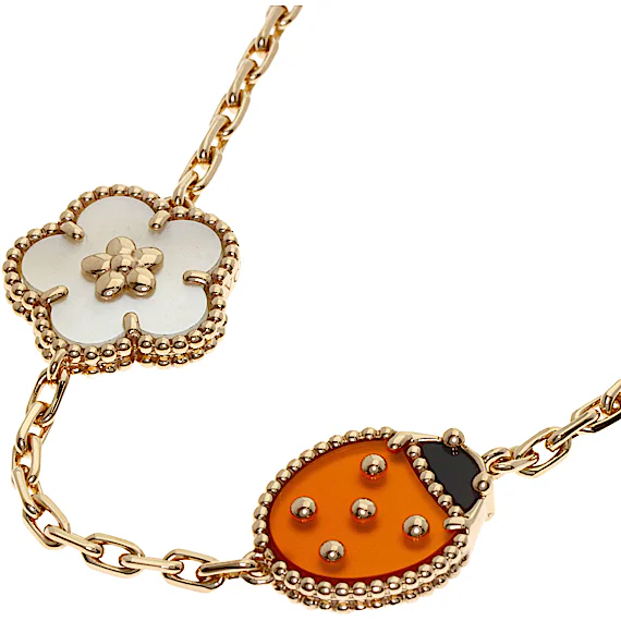 Van Cleef & Arpels Lucky Spring Onyx Carnelian Shell Bracelet RN0000865 Van Cleef & Arpels Lucky Spring Onyx Carnelian Shell Bracelet RN0000865