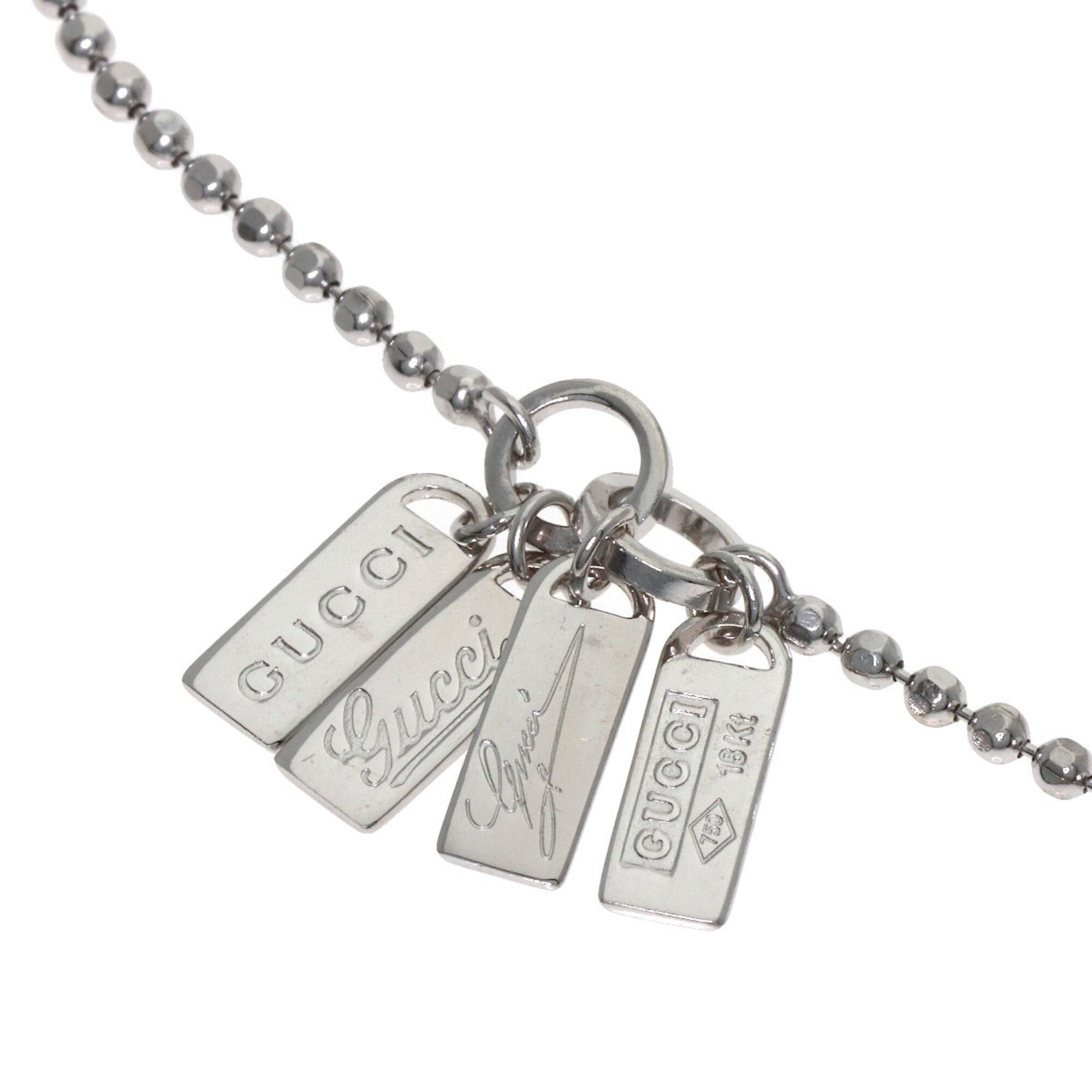 Gucci Gucci Logo Plate Bracelet 18K White Gold Wome RN0000871