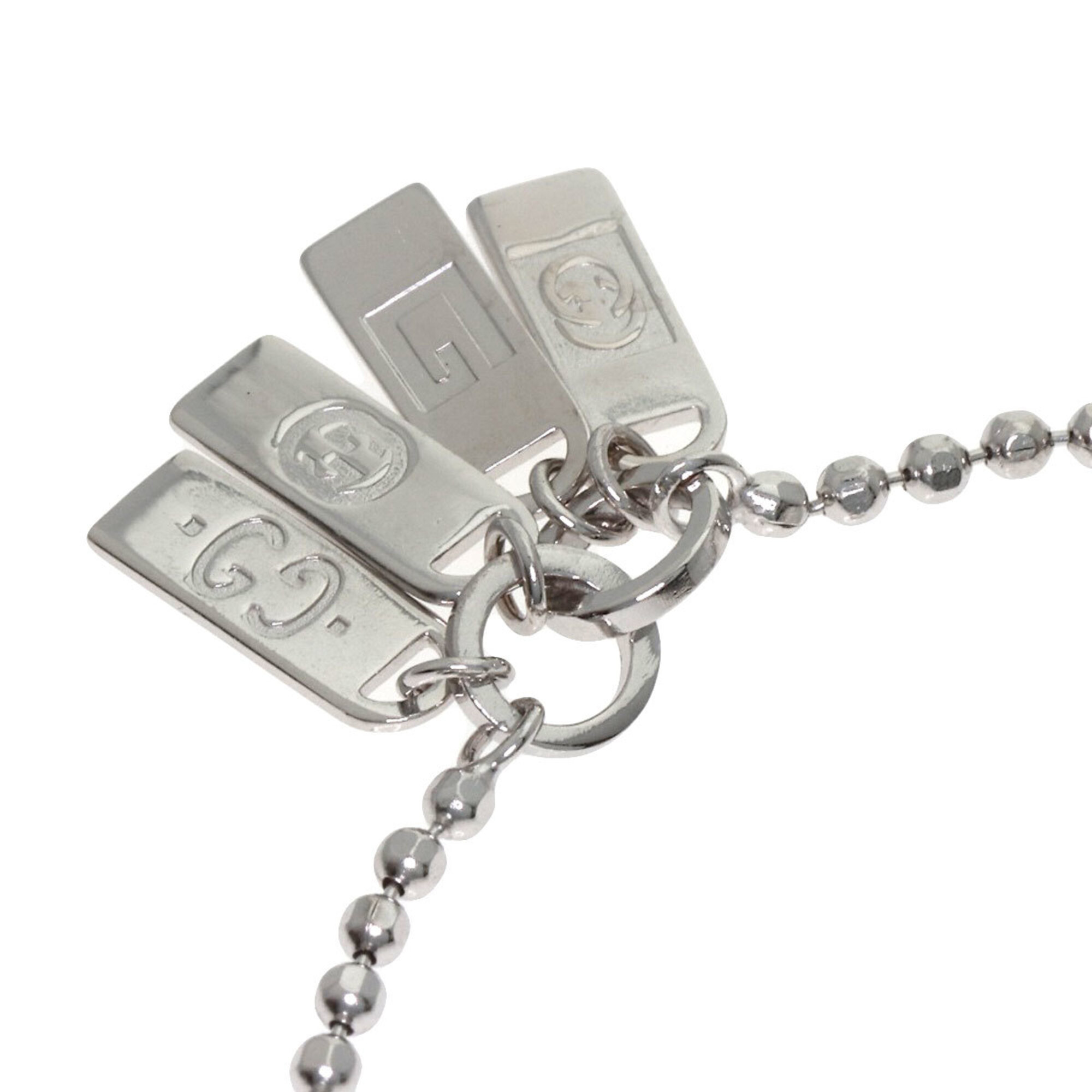 Gucci Gucci Logo Plate Bracelet 18K White Gold Wome RN0000871