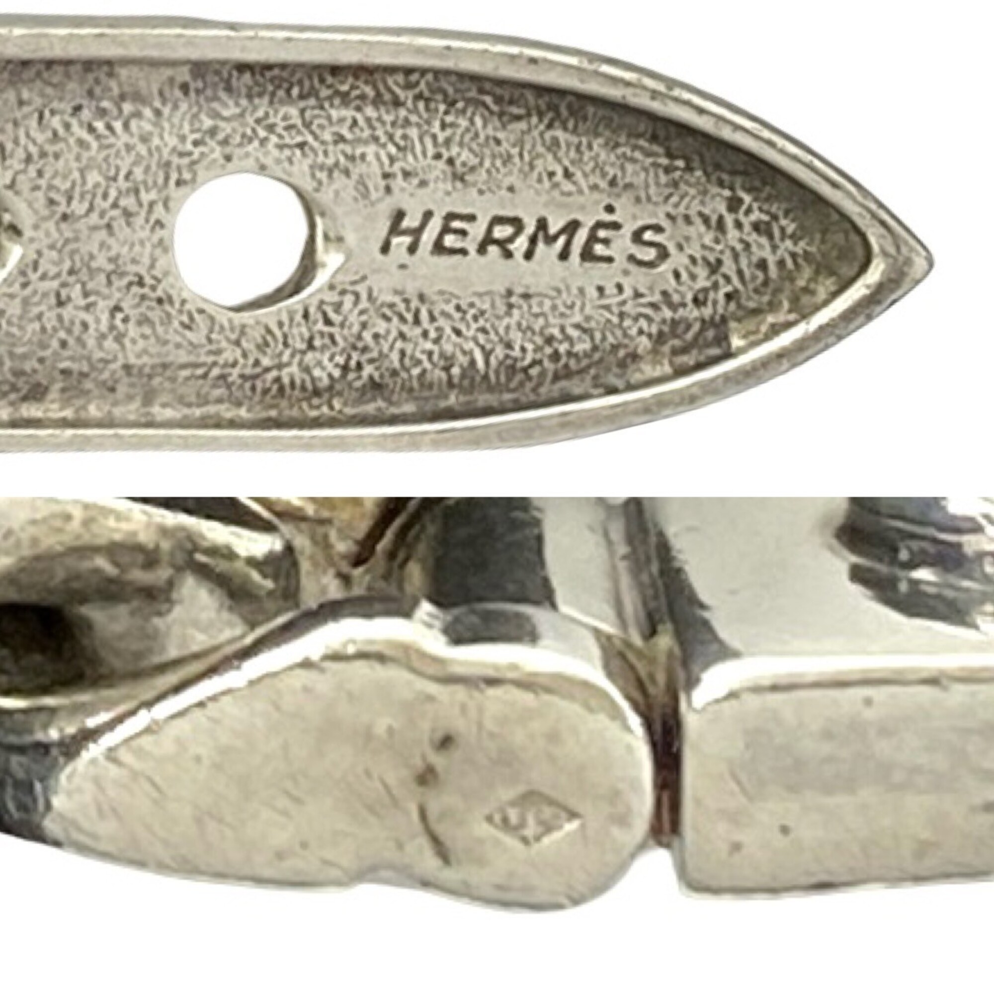 Hermès HERMES Boucles Sellier GM Sterling Silver 925 RN0000879