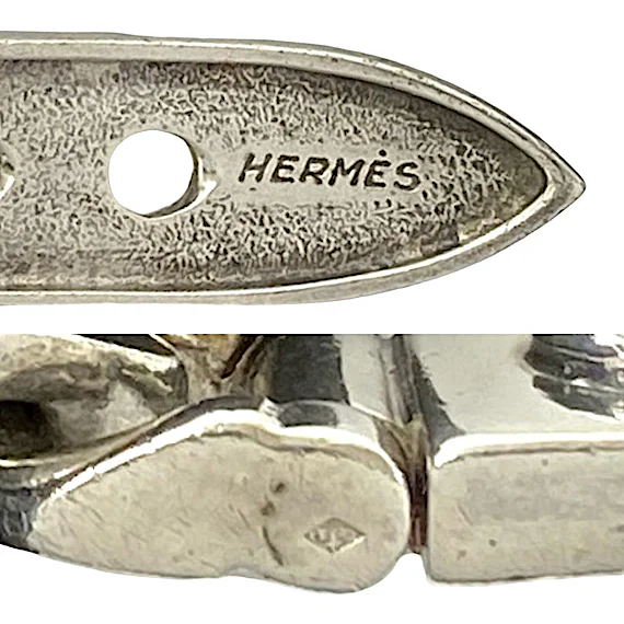 Hermès HERMES Boucles Sellier GM Sterling Silver 925 RN0000879 Hermès HERMES Boucles Sellier GM Sterling Silver 925 RN0000879