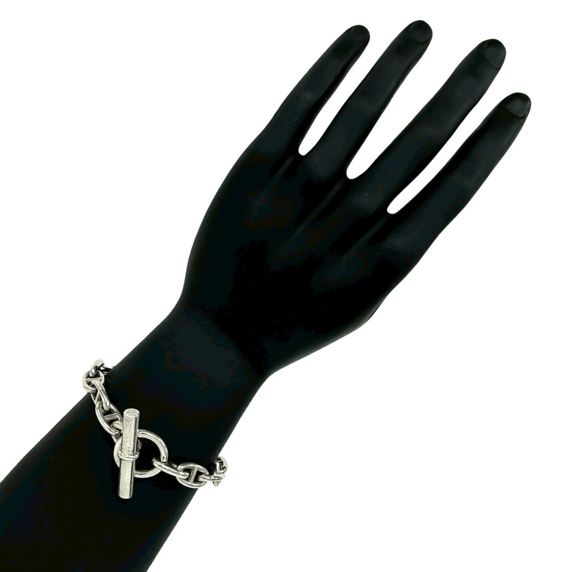 Hermès HERMES Chaine d'Ancre MM Script Logo Sterling RN0000882