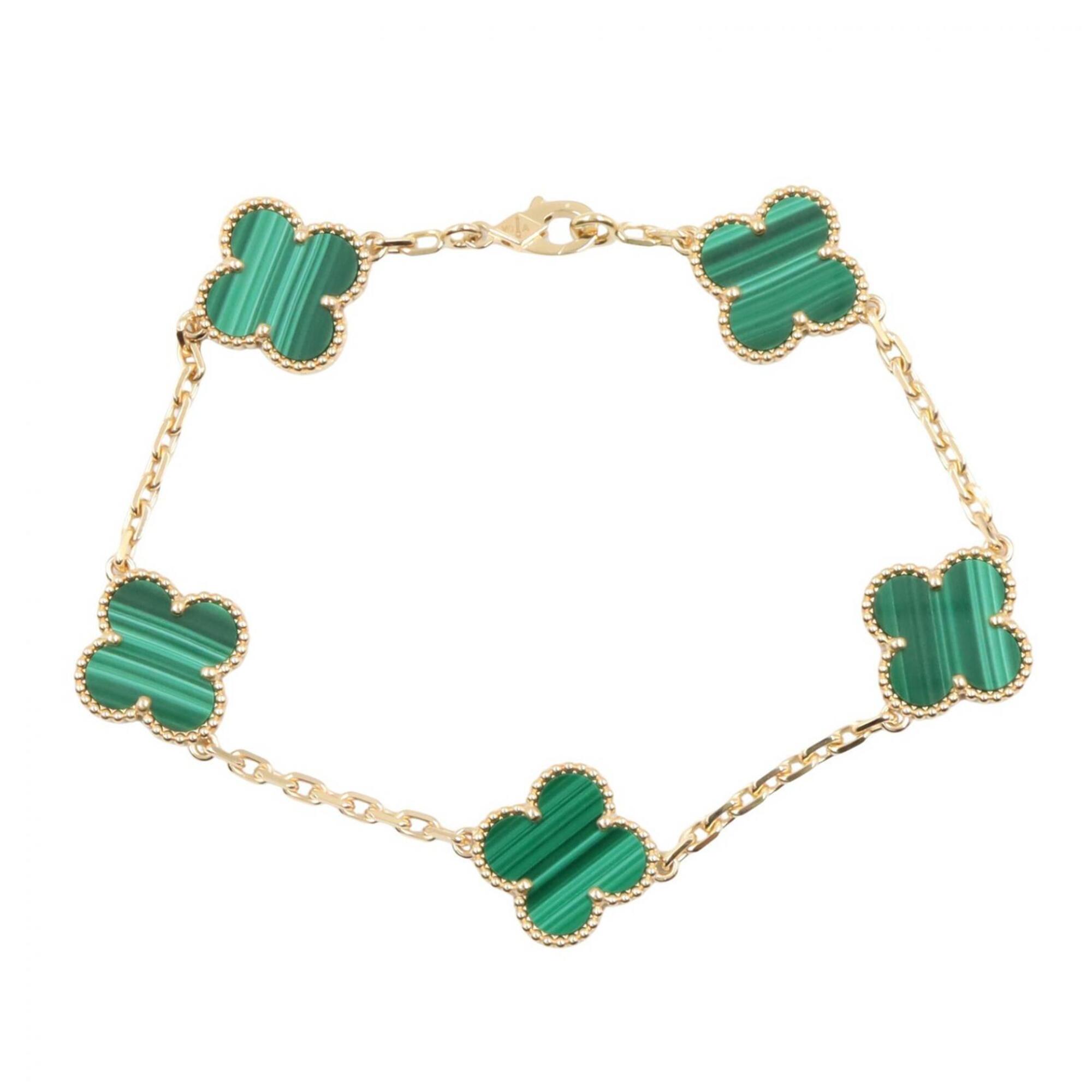 Van Cleef & Arpels Vintage Alhambra 5P Malachite Bracelet RN0000948