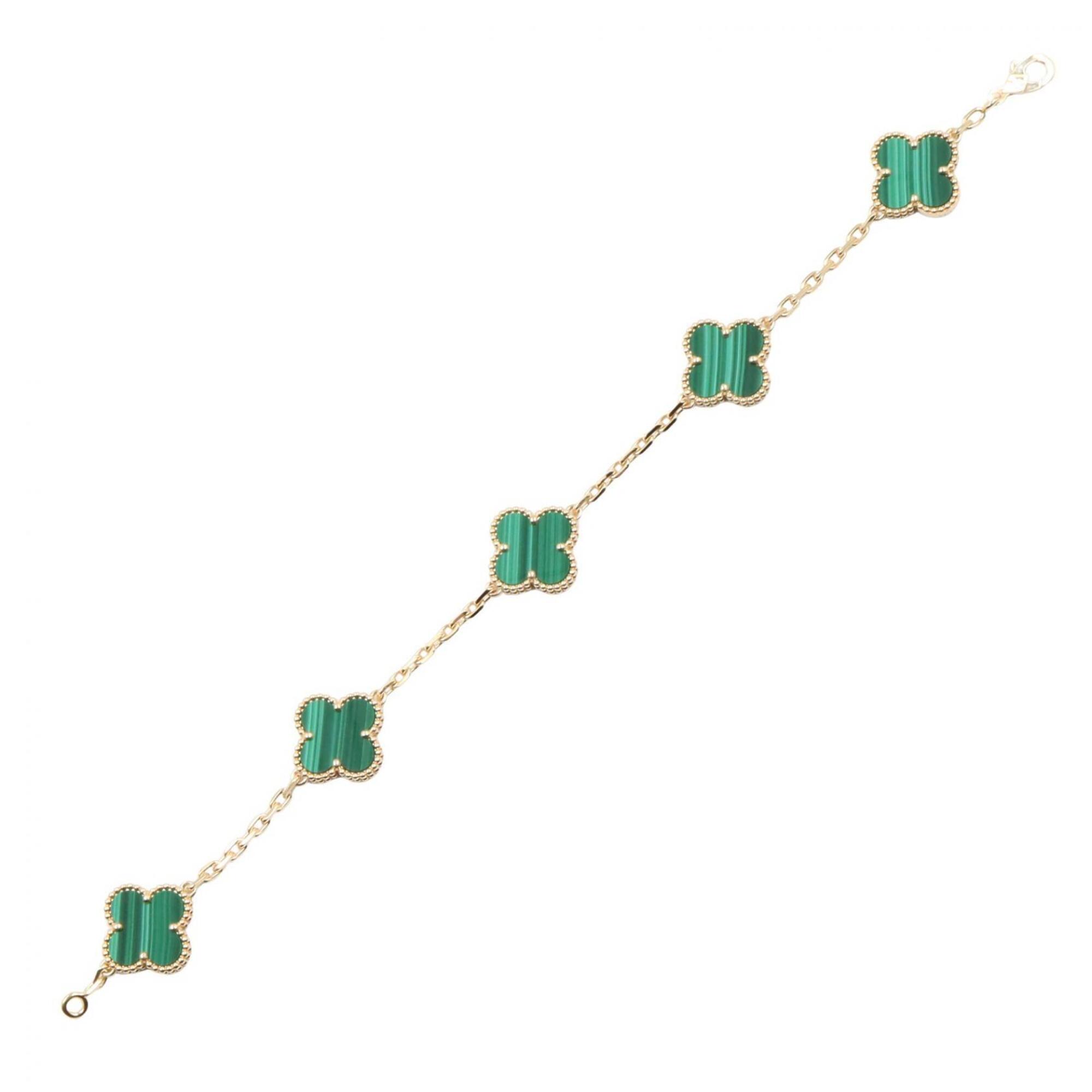 Van Cleef & Arpels Vintage Alhambra 5P Malachite Bracelet RN0000948