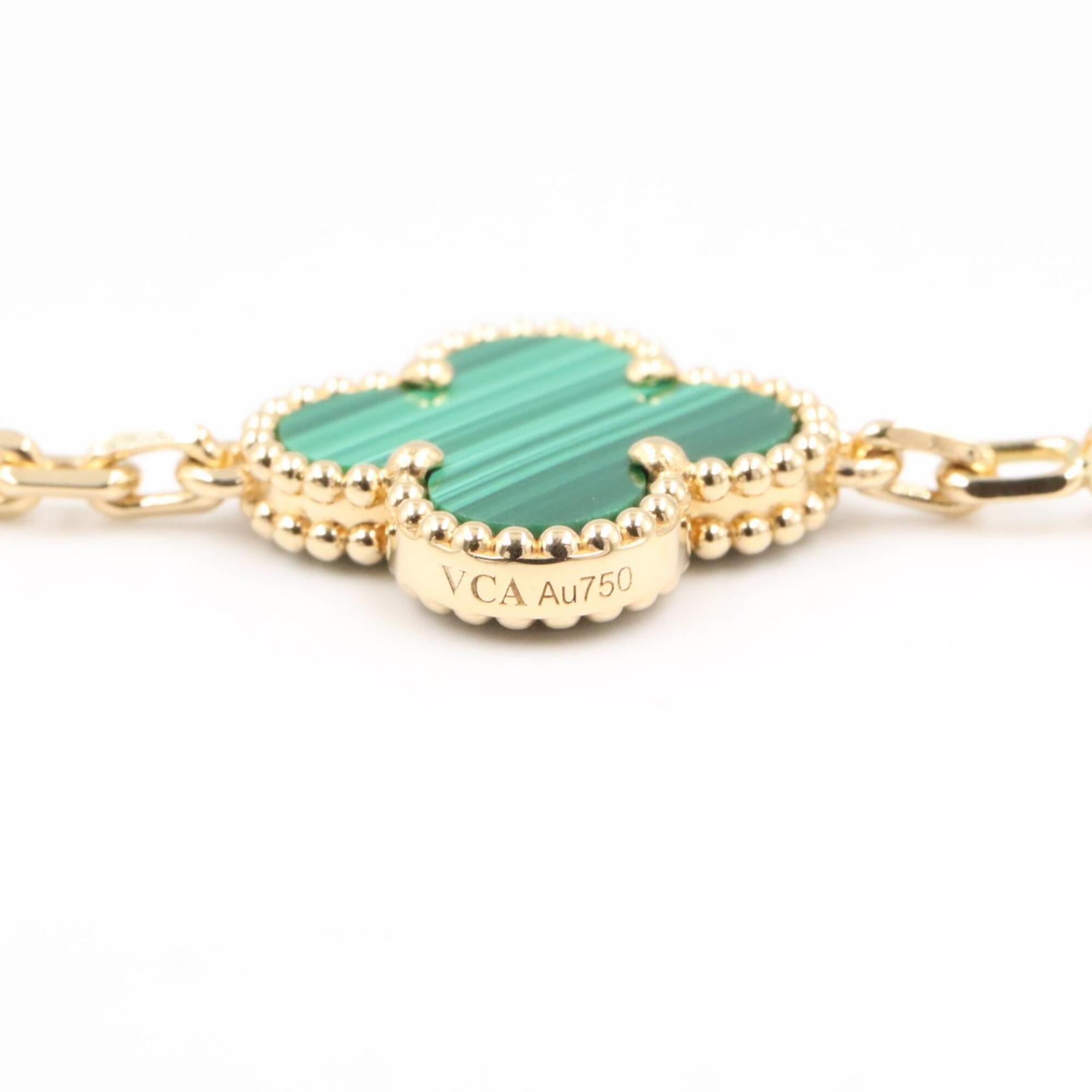 Van Cleef & Arpels Vintage Alhambra 5P Malachite Bracelet RN0000948