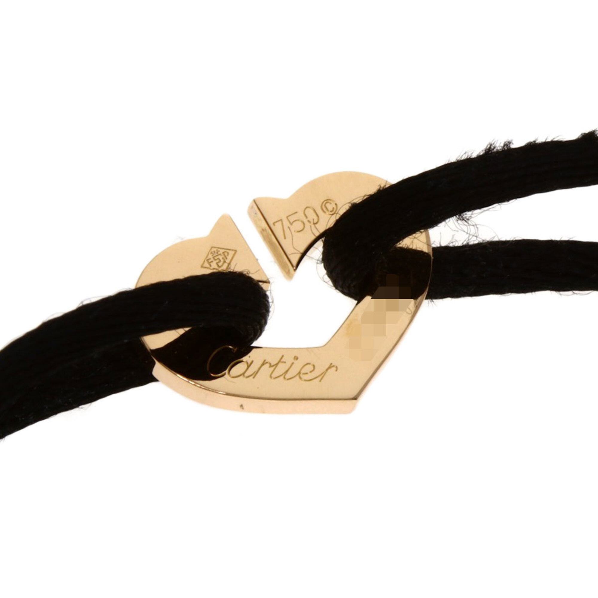 Cartier C Heart Cotton Cord Bracelet RN0000969