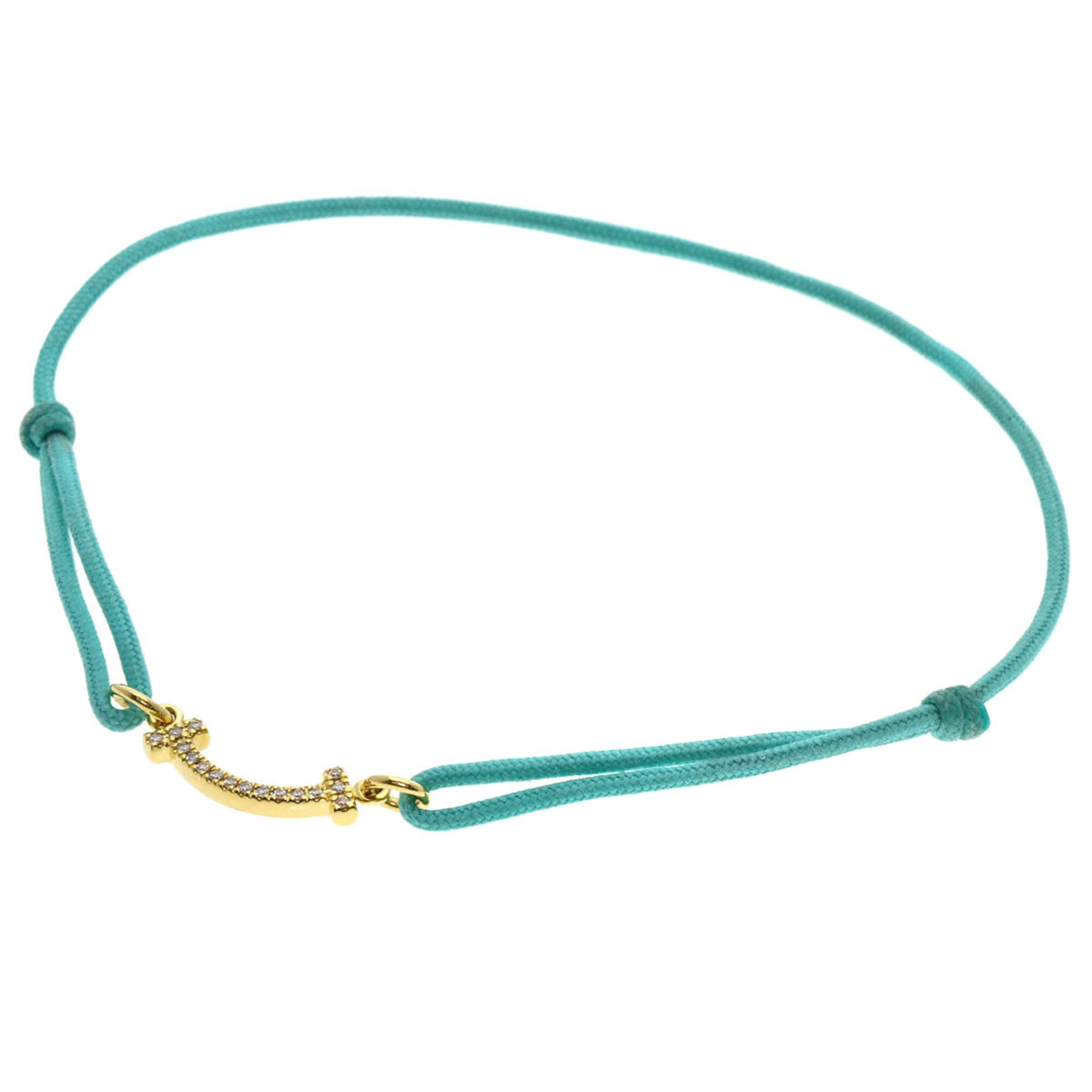 Tiffany T Smile Mini Diamond Blue Cord Bracelet RN0000974