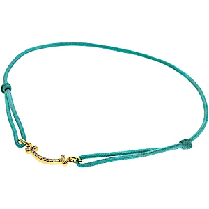 Tiffany T Smile Mini Diamond Blue Cord Bracelet RN0000974 Tiffany T Smile Mini Diamond Blue Cord Bracelet RN0000974