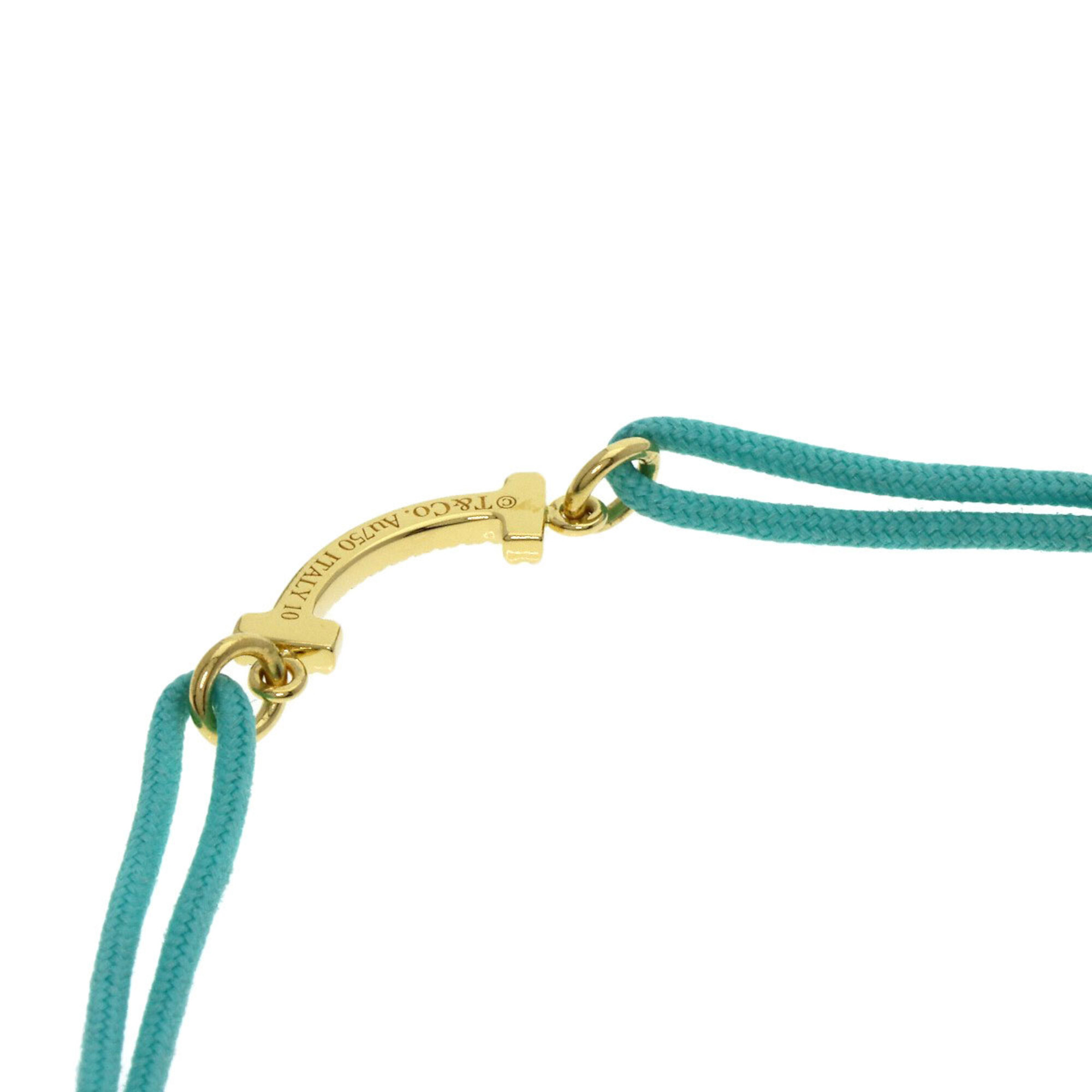 Tiffany T Smile Mini Diamond Blue Cord Bracelet RN0000974