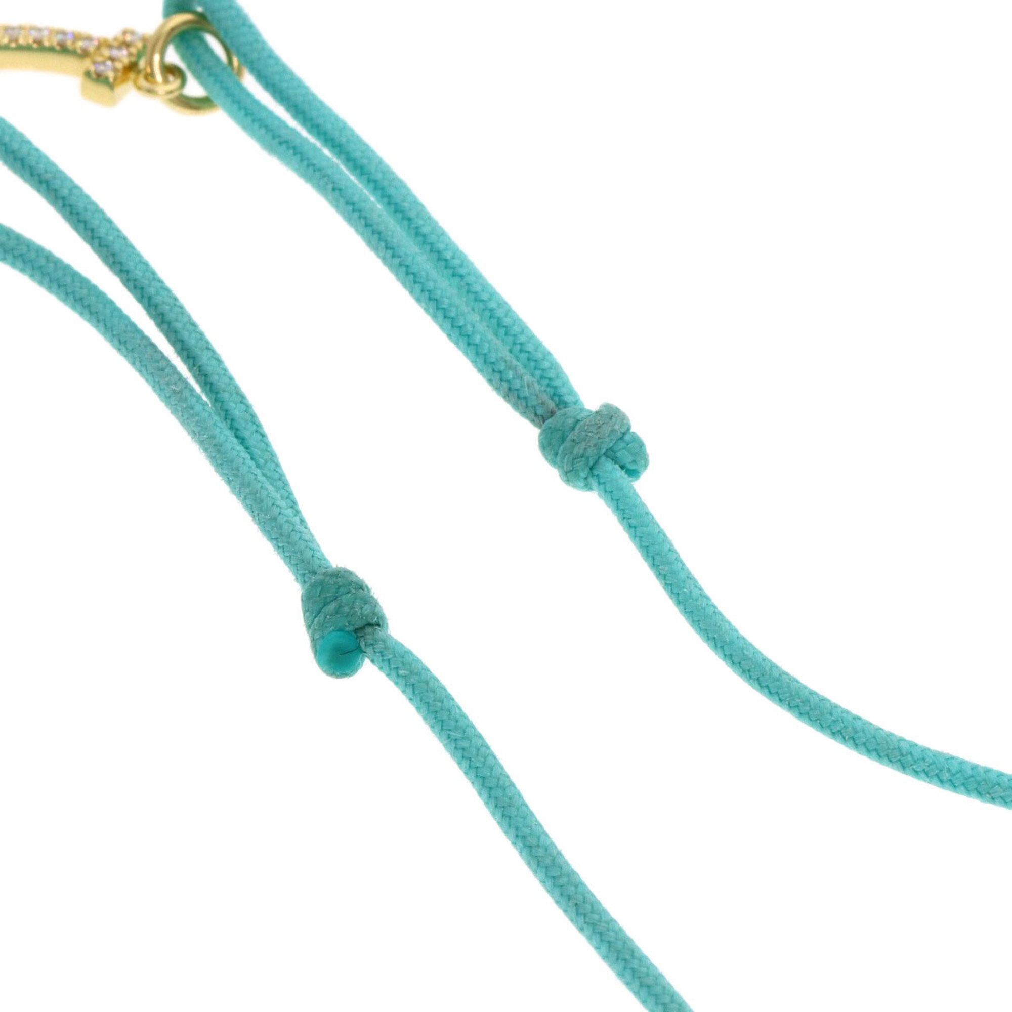 Tiffany T Smile Mini Diamond Blue Cord Bracelet RN0000974