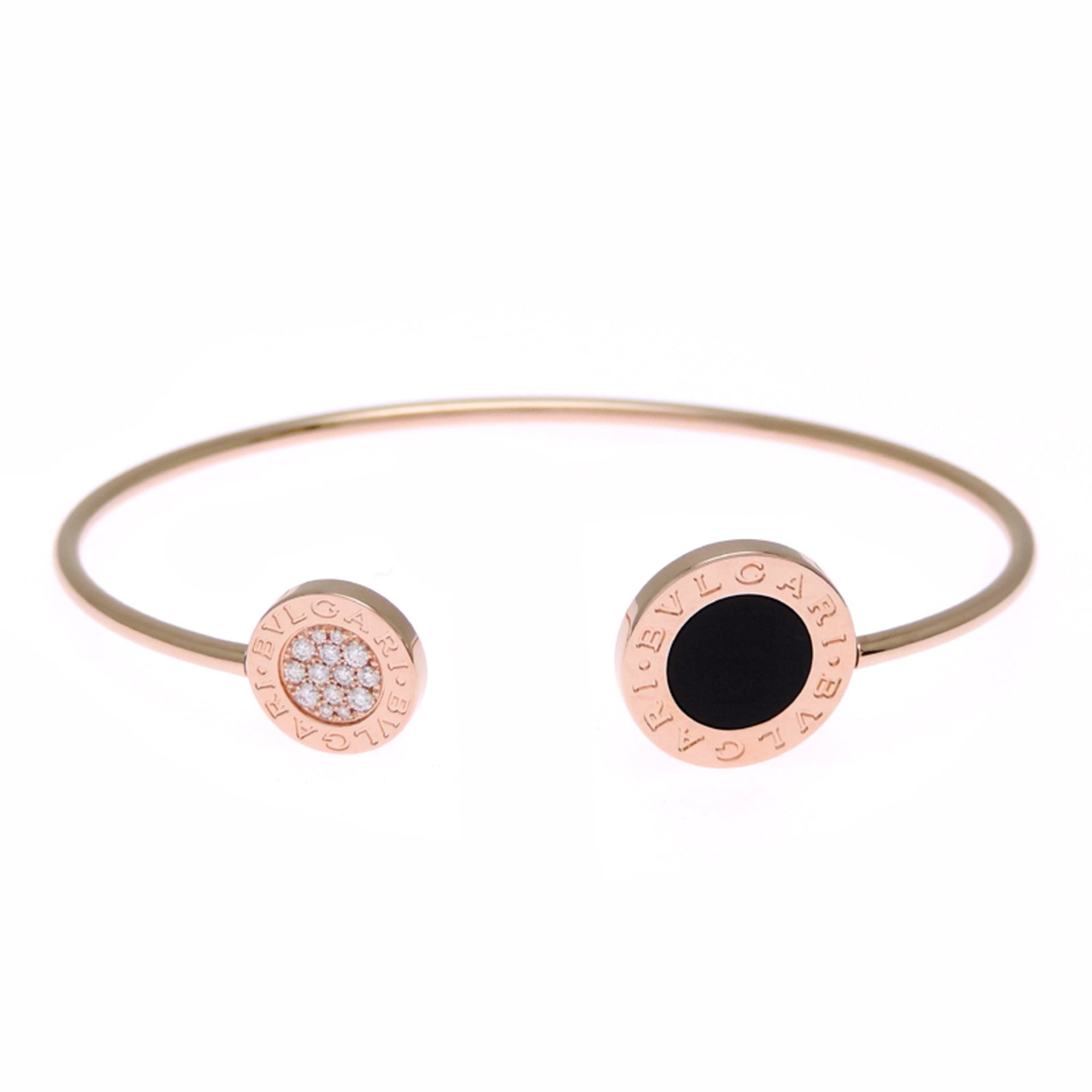 Bvlgari Bvlgari Bracelet Onyx #S Women's 750 Pink Gol RN0001008