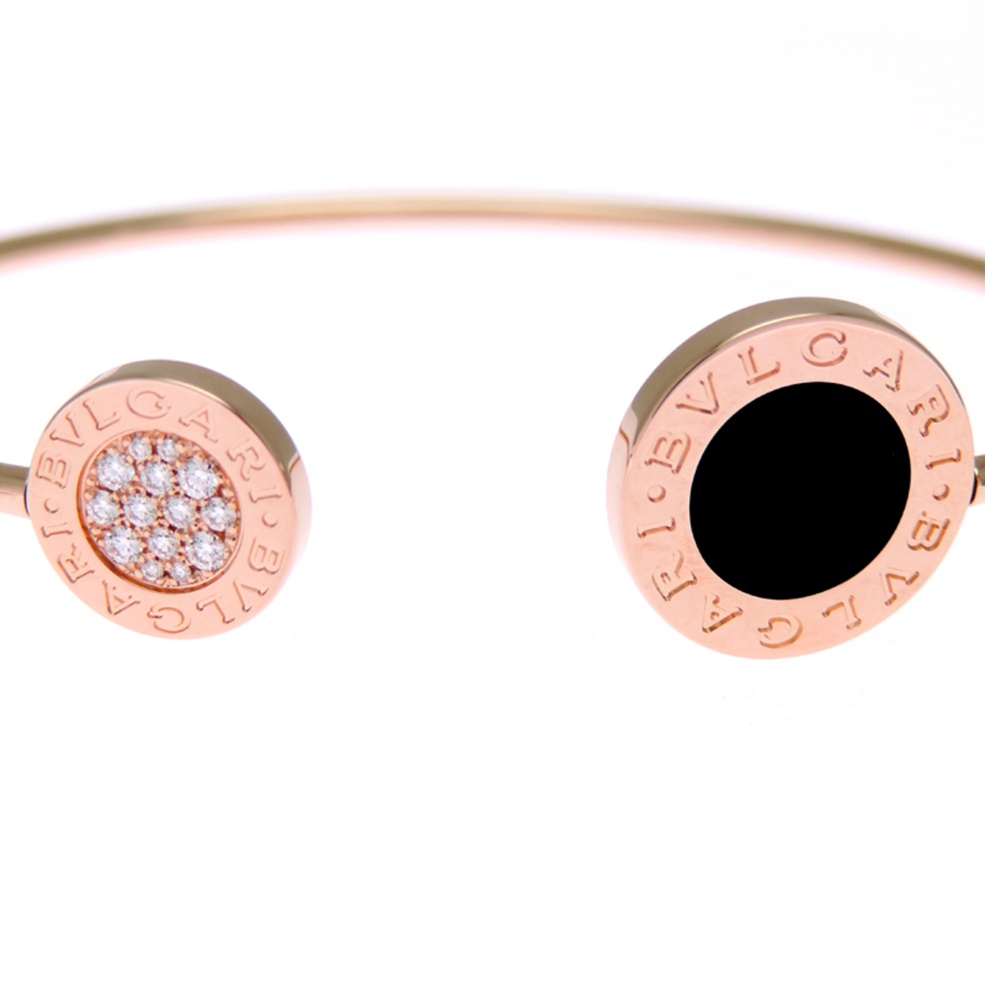Bvlgari Bvlgari Bracelet Onyx #S Women's 750 Pink Gol RN0001008