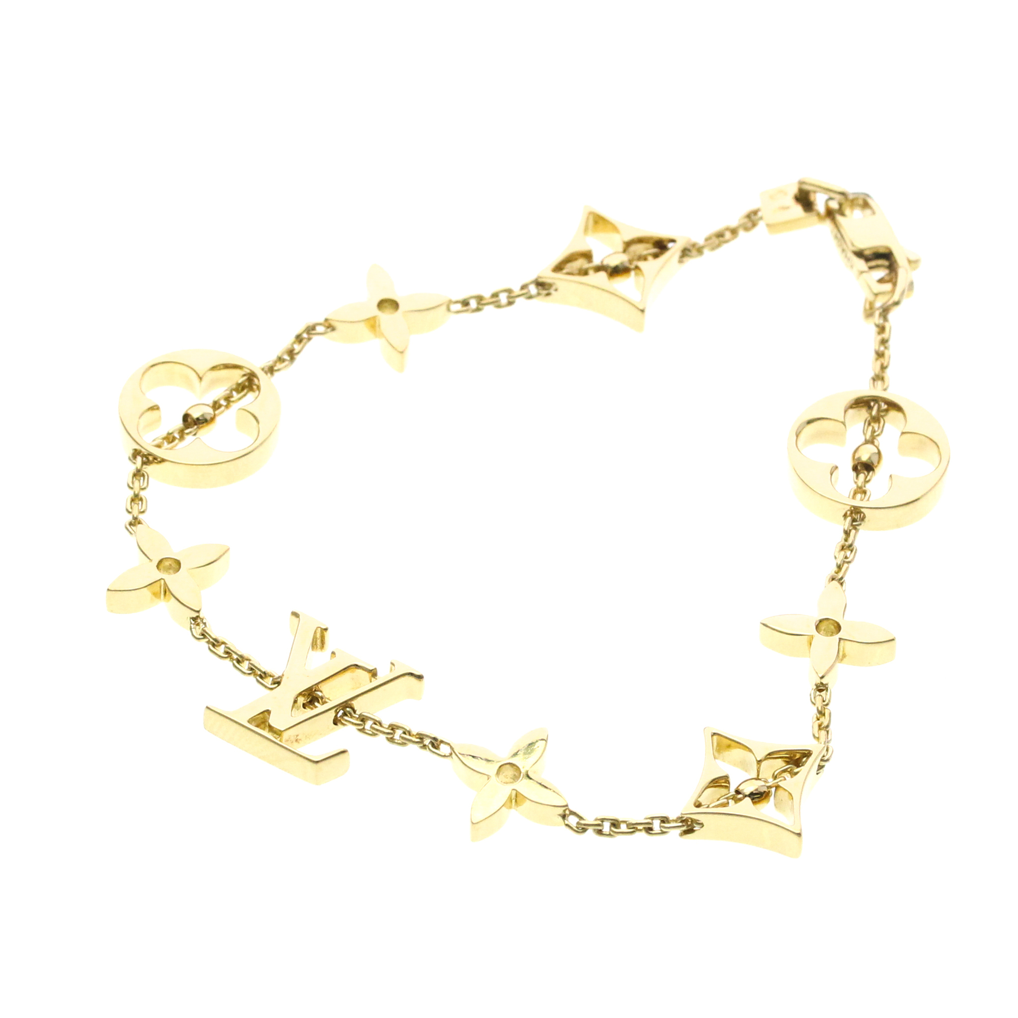 Louis Vuitton Monogram Yellow Gold Charm Bracelet RN0001021