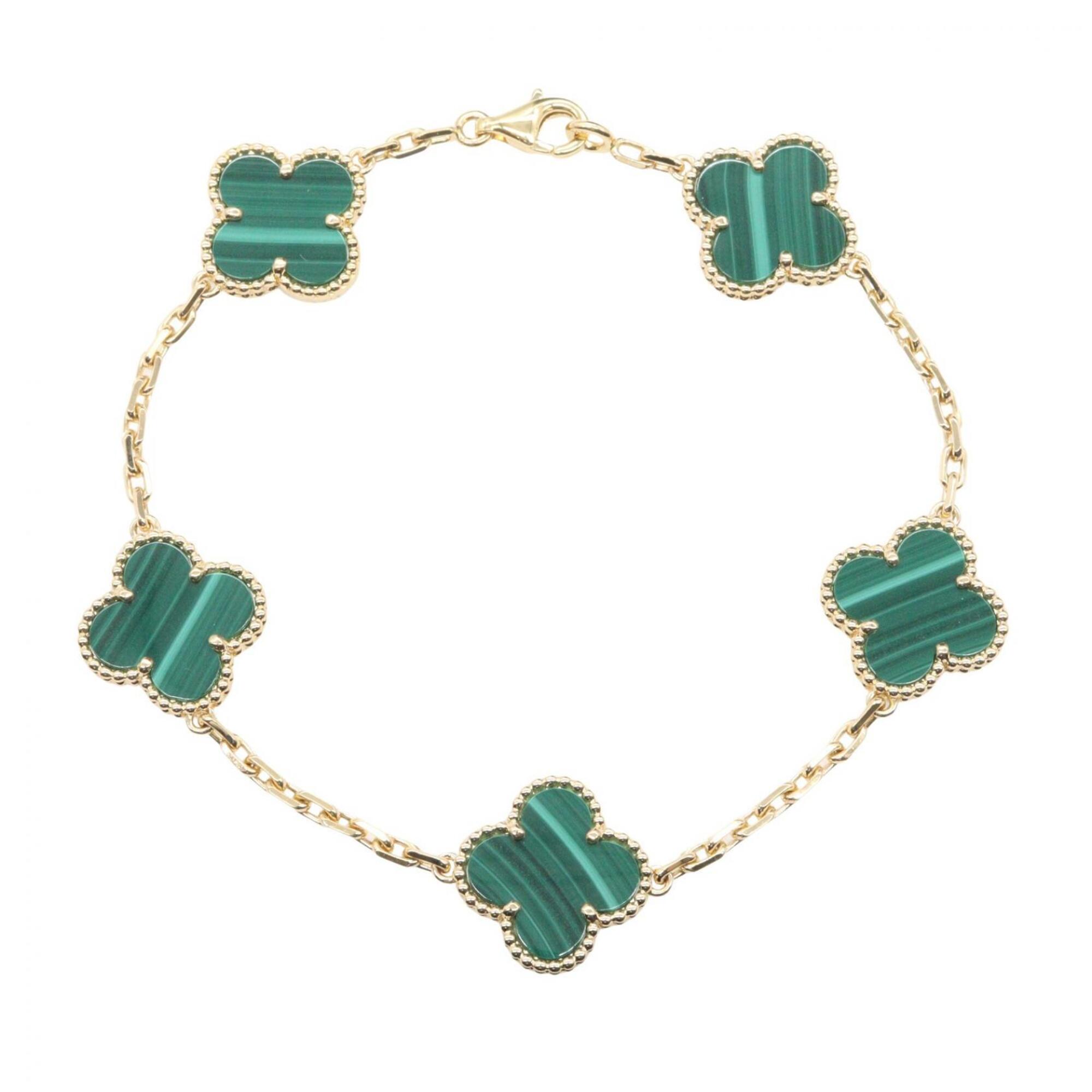 Van Cleef & Arpels Vintage Alhambra 5P Malachite Bracelet RN0001223