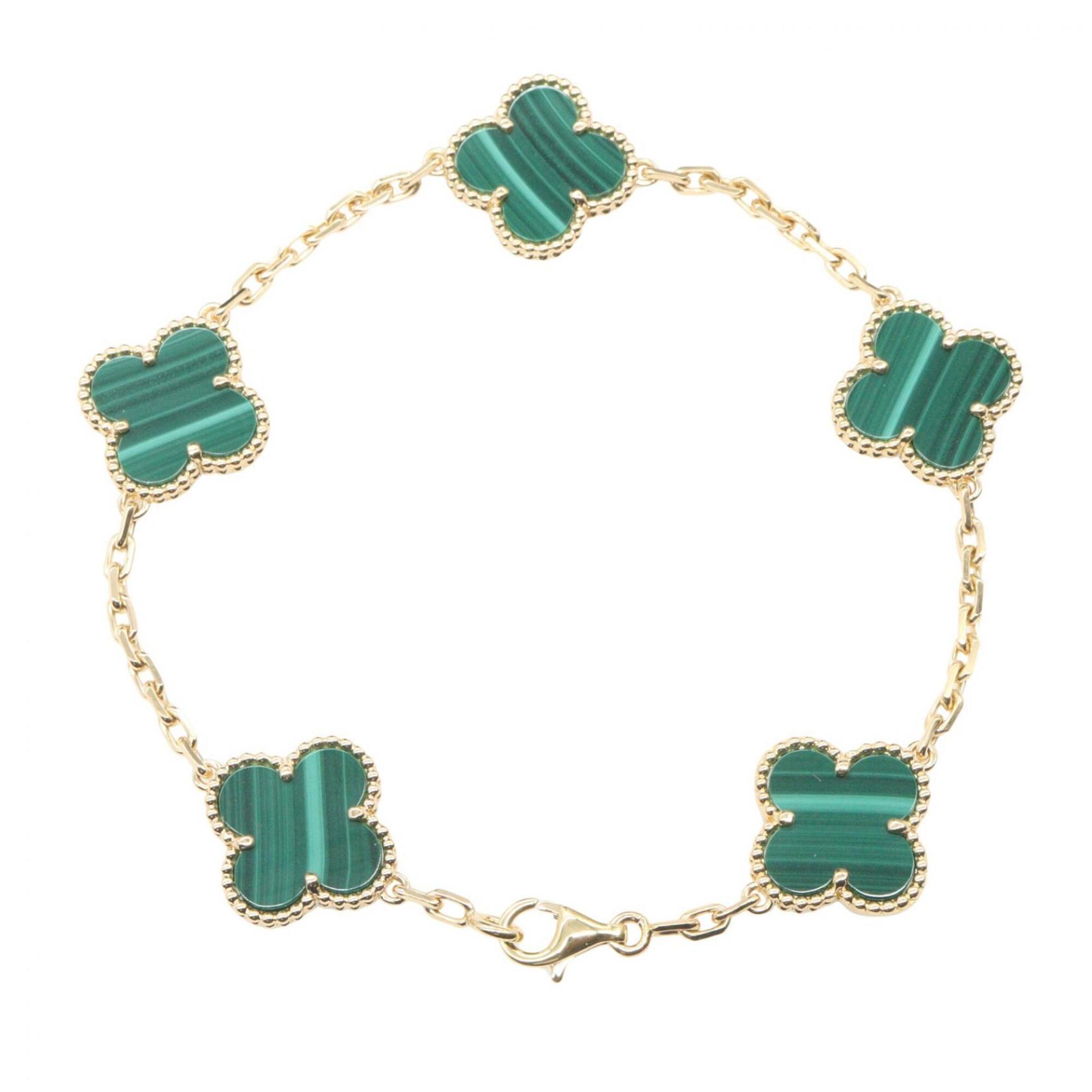 Van Cleef & Arpels Vintage Alhambra 5P Malachite Bracelet RN0001223