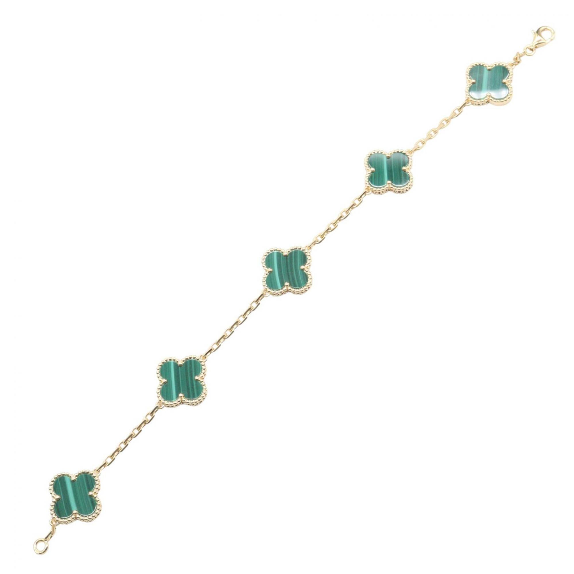 Van Cleef & Arpels Vintage Alhambra 5P Malachite Bracelet RN0001223