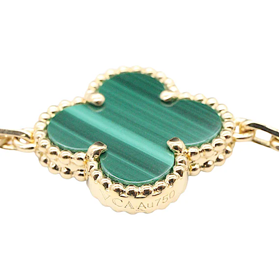 Van Cleef & Arpels Vintage Alhambra 5P Malachite Bracelet RN0001223 Van Cleef & Arpels Vintage Alhambra 5P Malachite Bracelet RN0001223