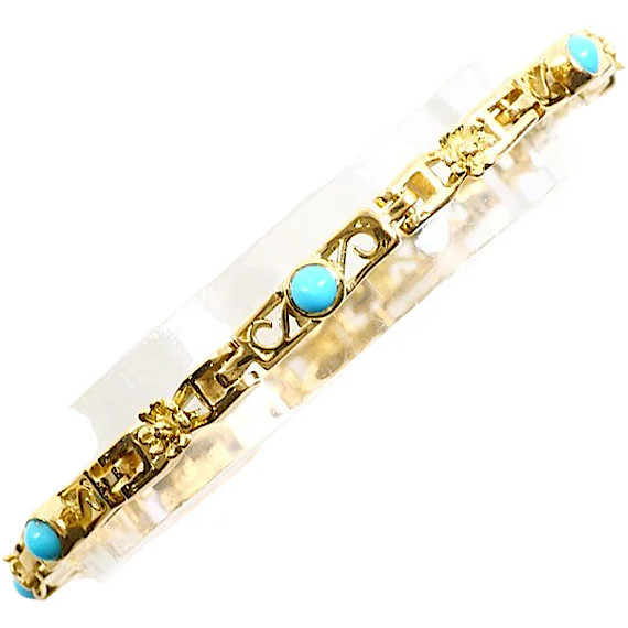 Unbranded 18K Yellow Gold Turquoise Bracelet RN0001262 Unbranded 18K Yellow Gold Turquoise Bracelet RN0001262
